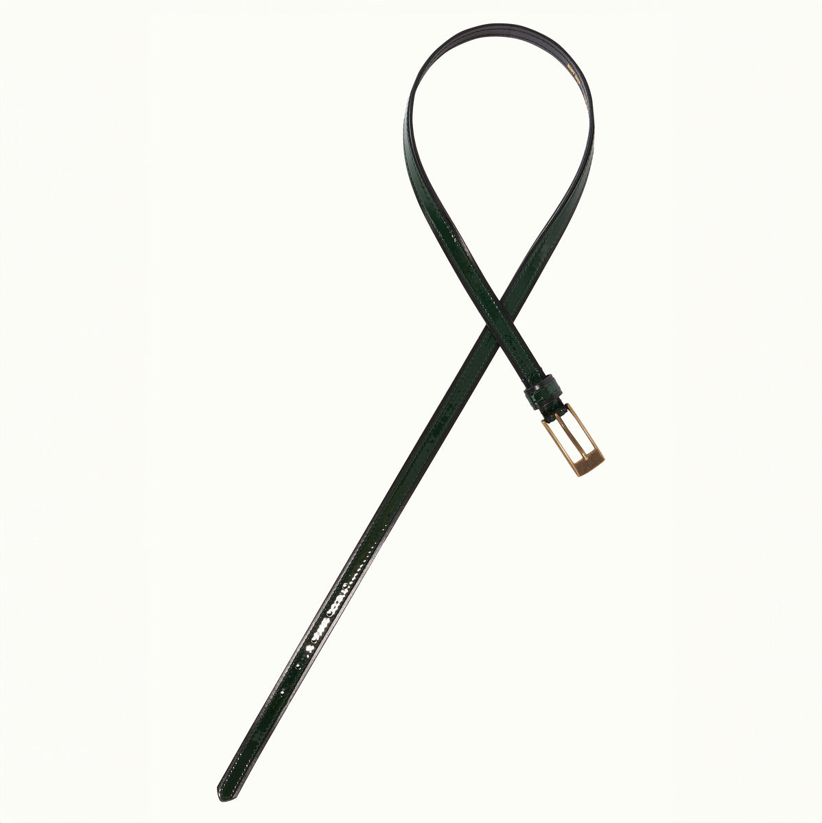 Cinturón de piel verde pino