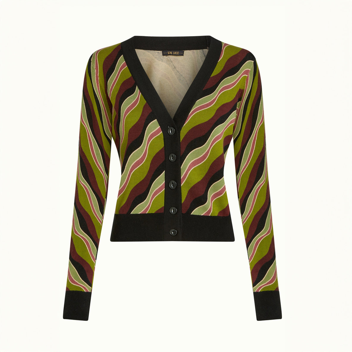 Deep V Razzle Cardigan