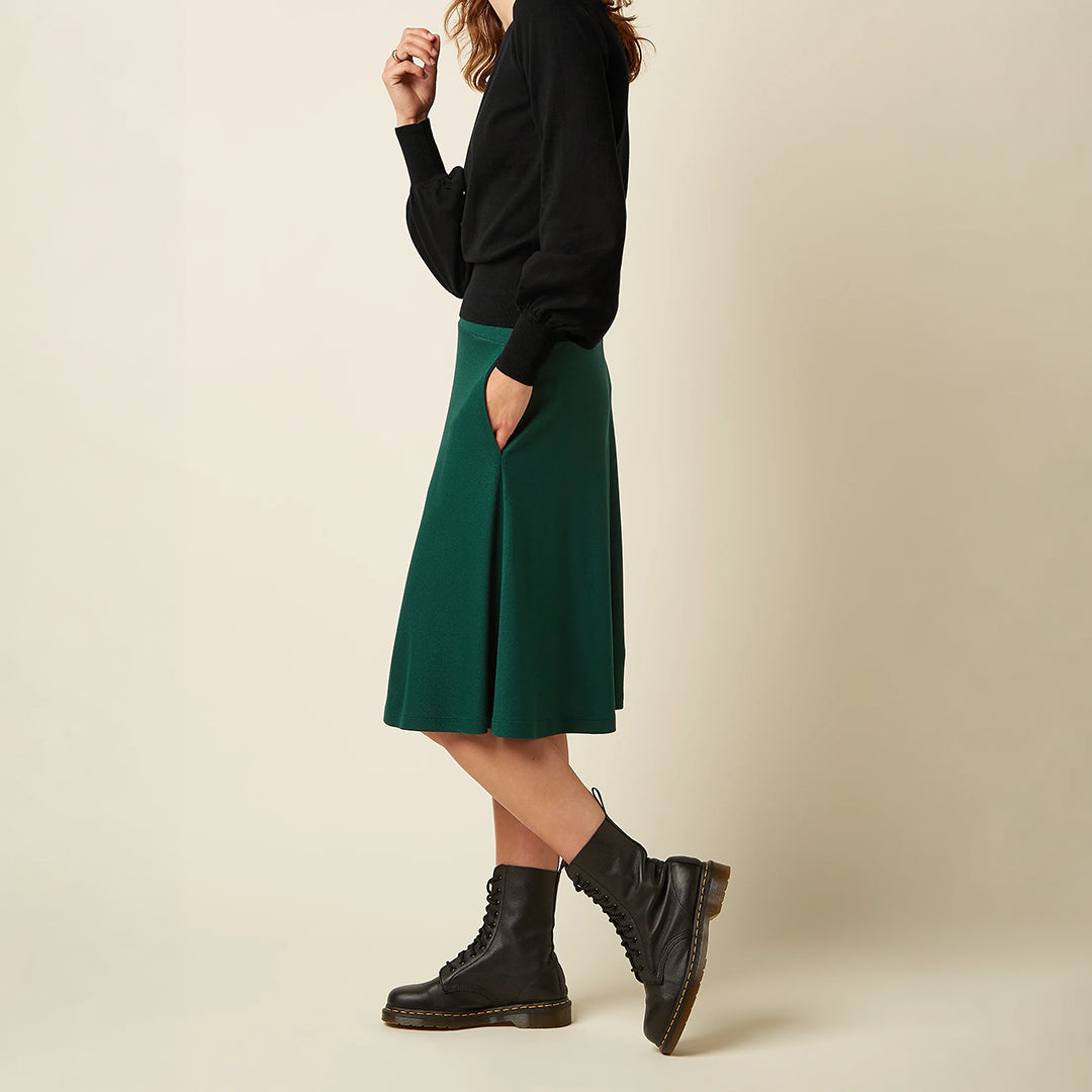 Falda Serena Skirt Milano Crepe verde