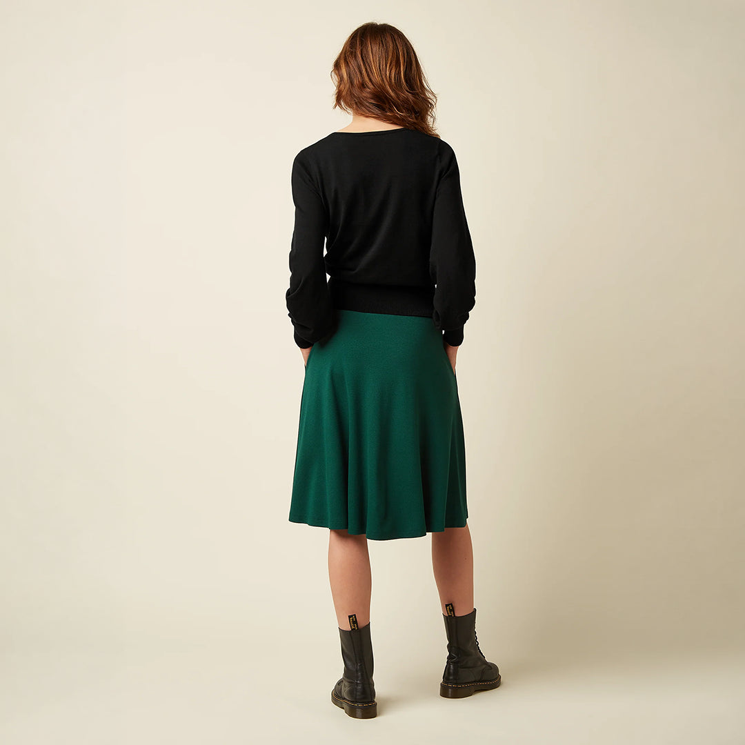 Falda Serena Skirt Milano Crepe verde