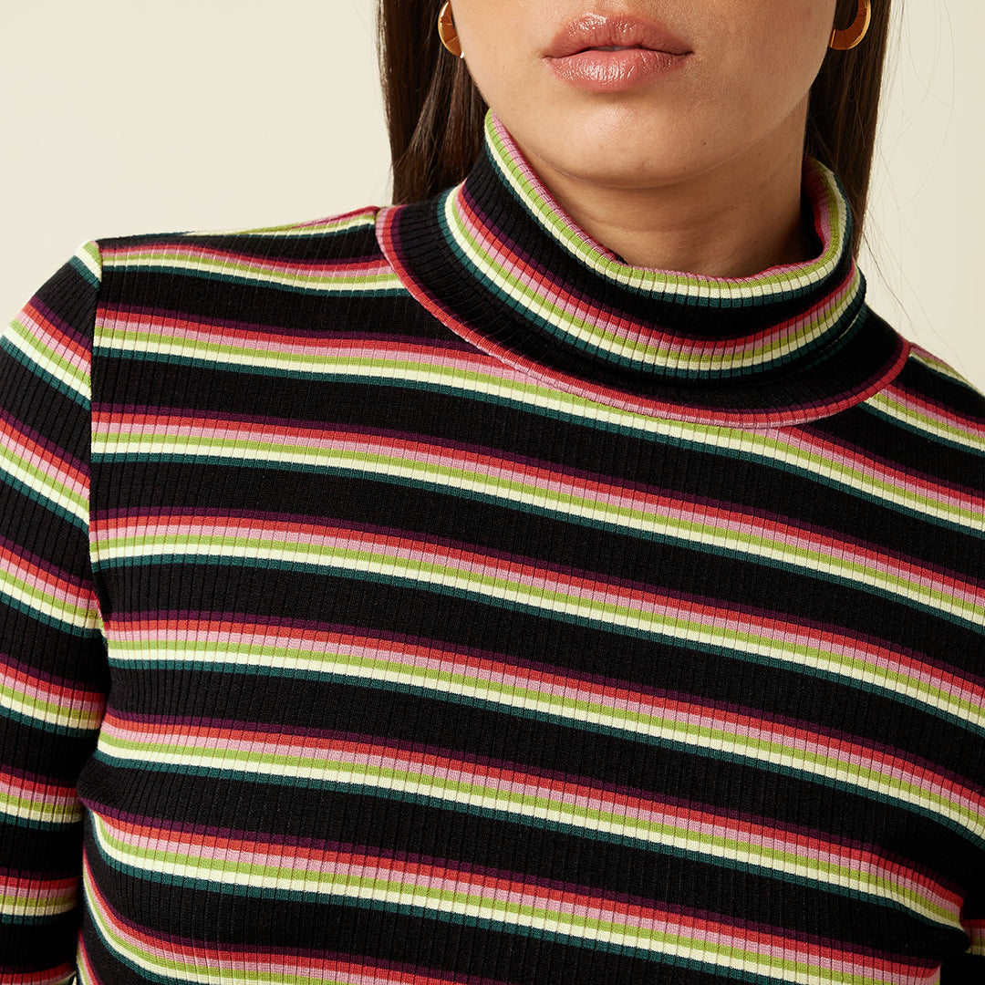 Jersey Rollneck Top Lottie Stripe