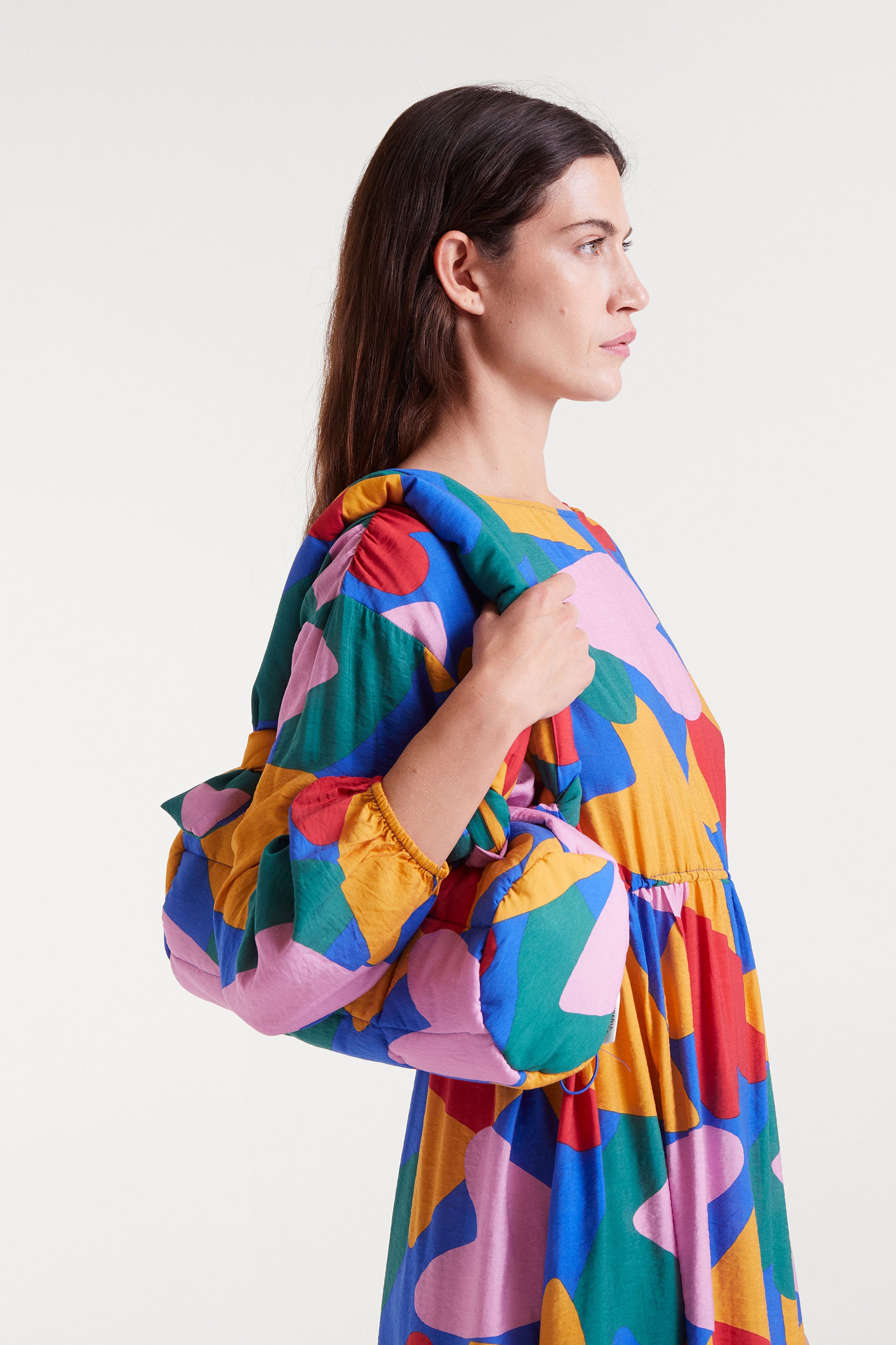 Bolso acolchado multicolor con corazones