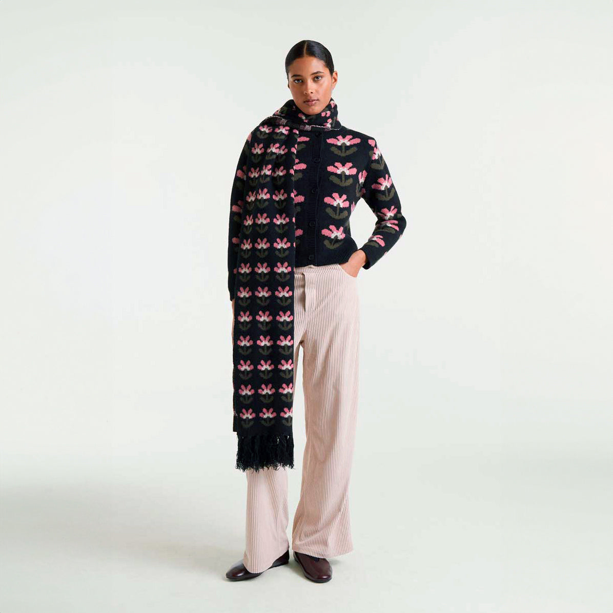 Baboushka Big Print Jacquard Cardigan