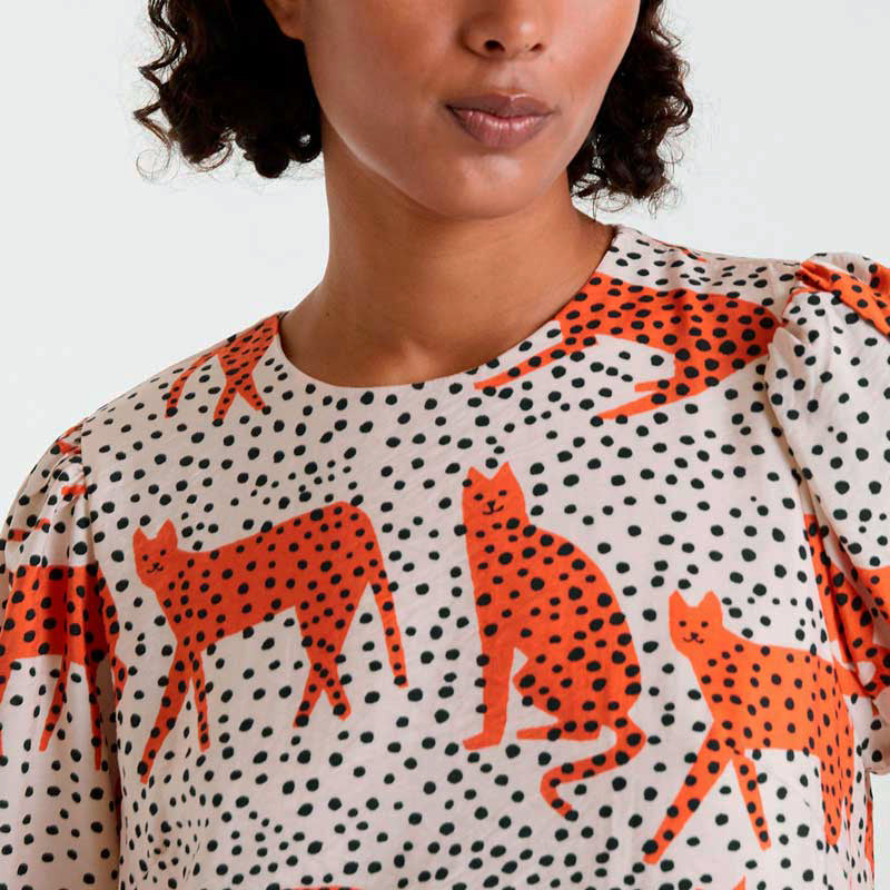 Vestido corto estampado Tano