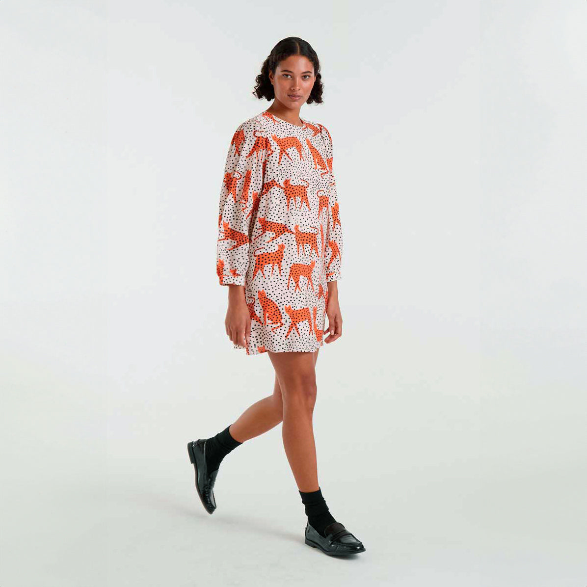 Vestido corto estampado Tano