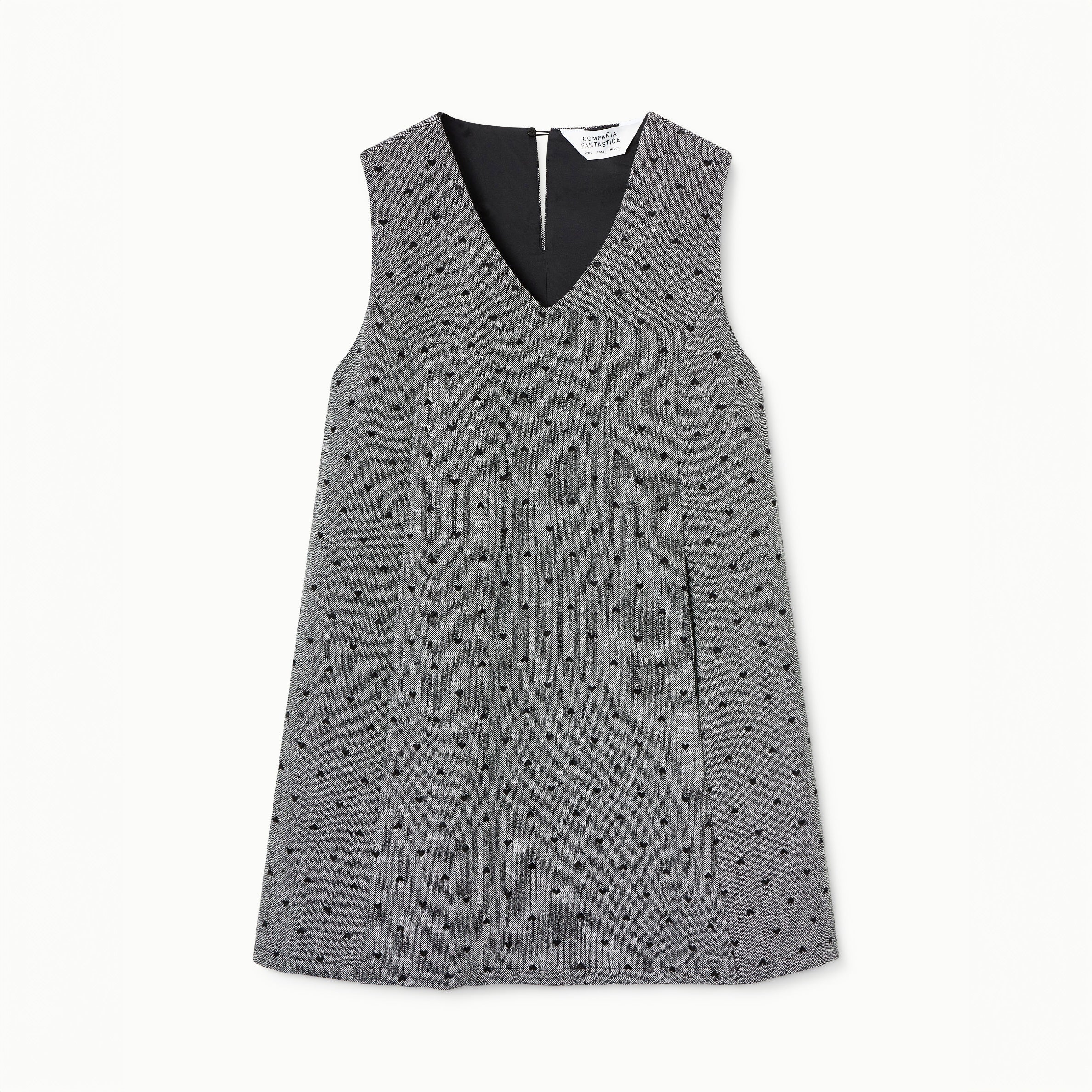 Vestido corto tweed con corazones