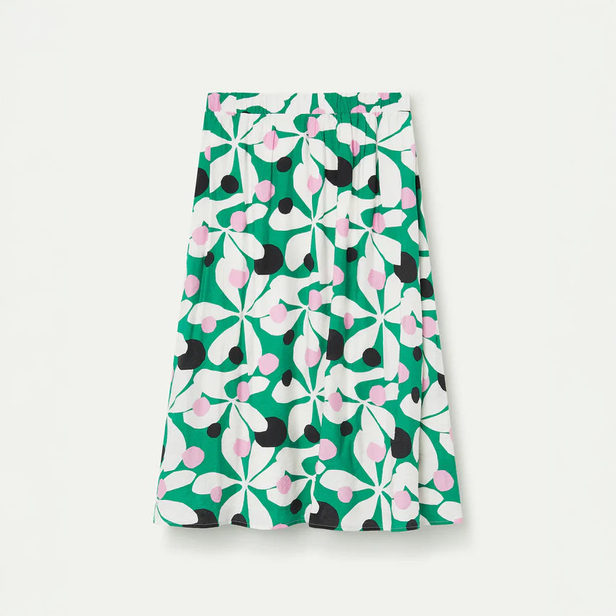 Hosta print midi skirt