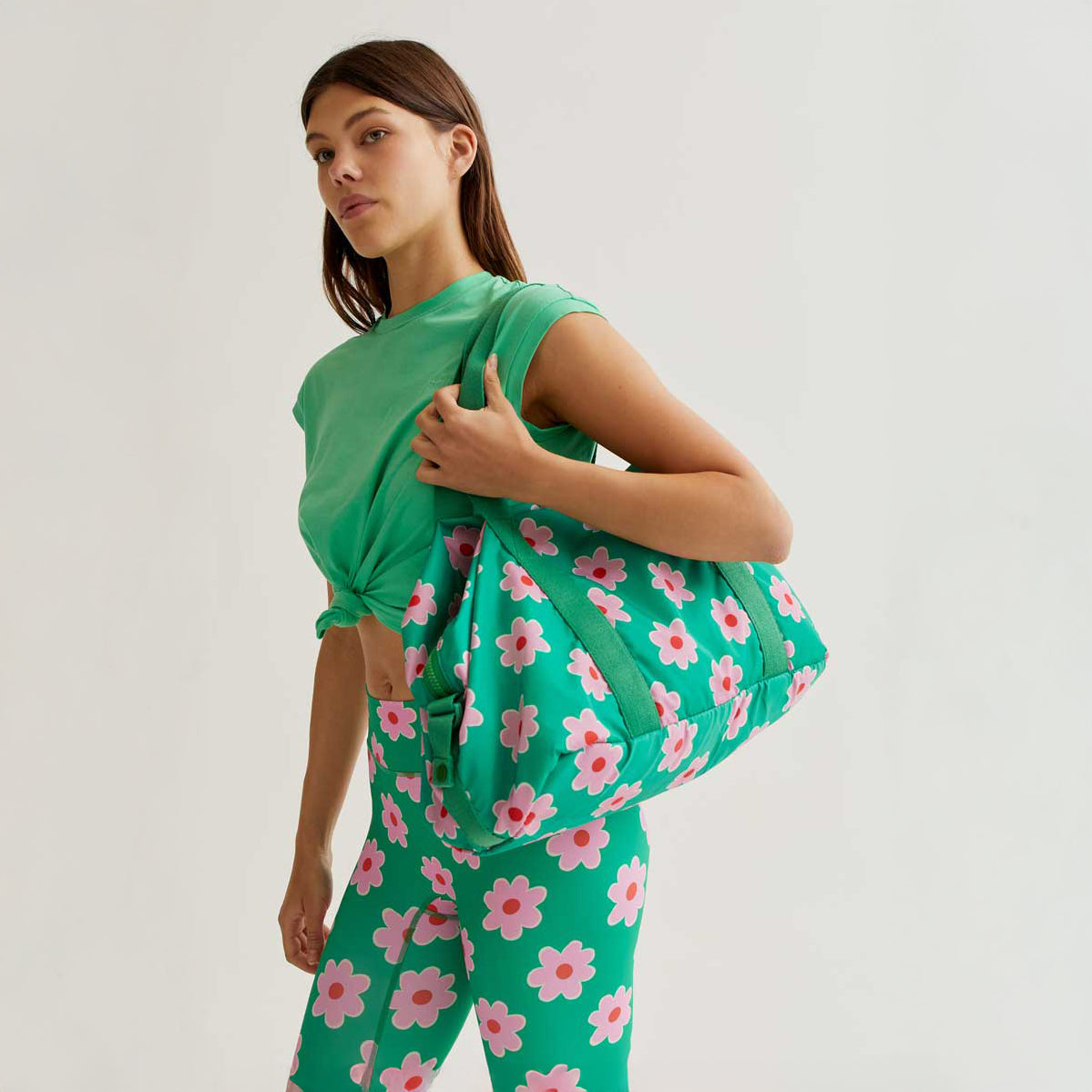 Bolso deportivo con estampado Pink Flowers