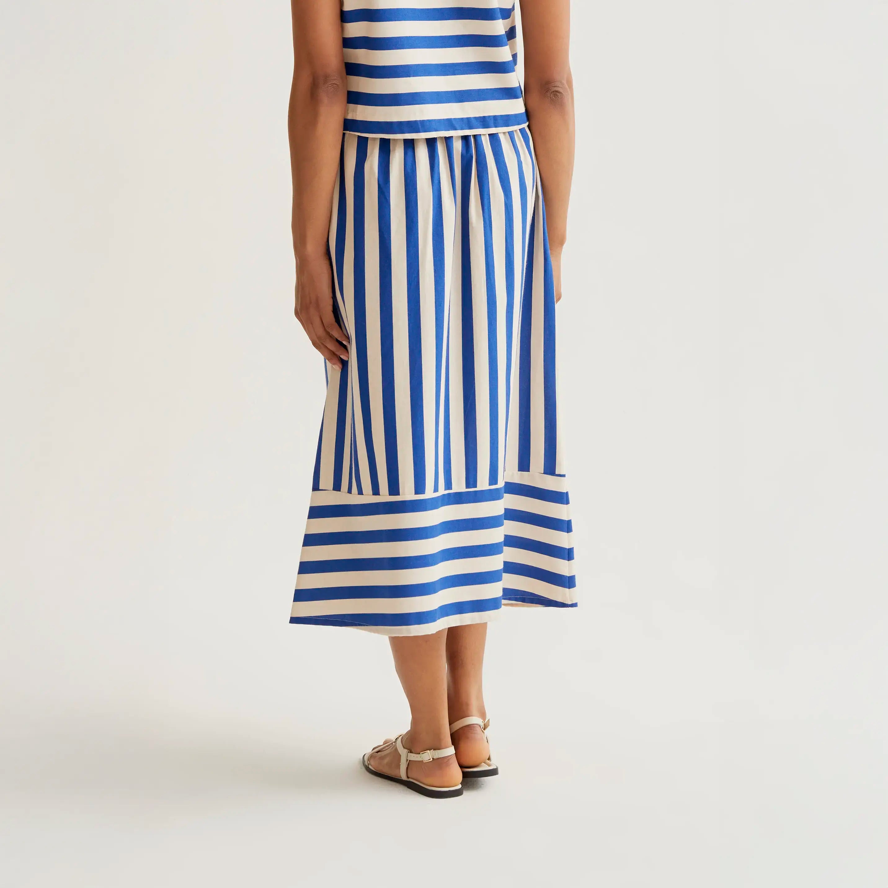 Falda midi con estampado Bamboo Blue