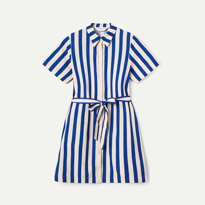 Vestido corto con estampado Bamboo Blue