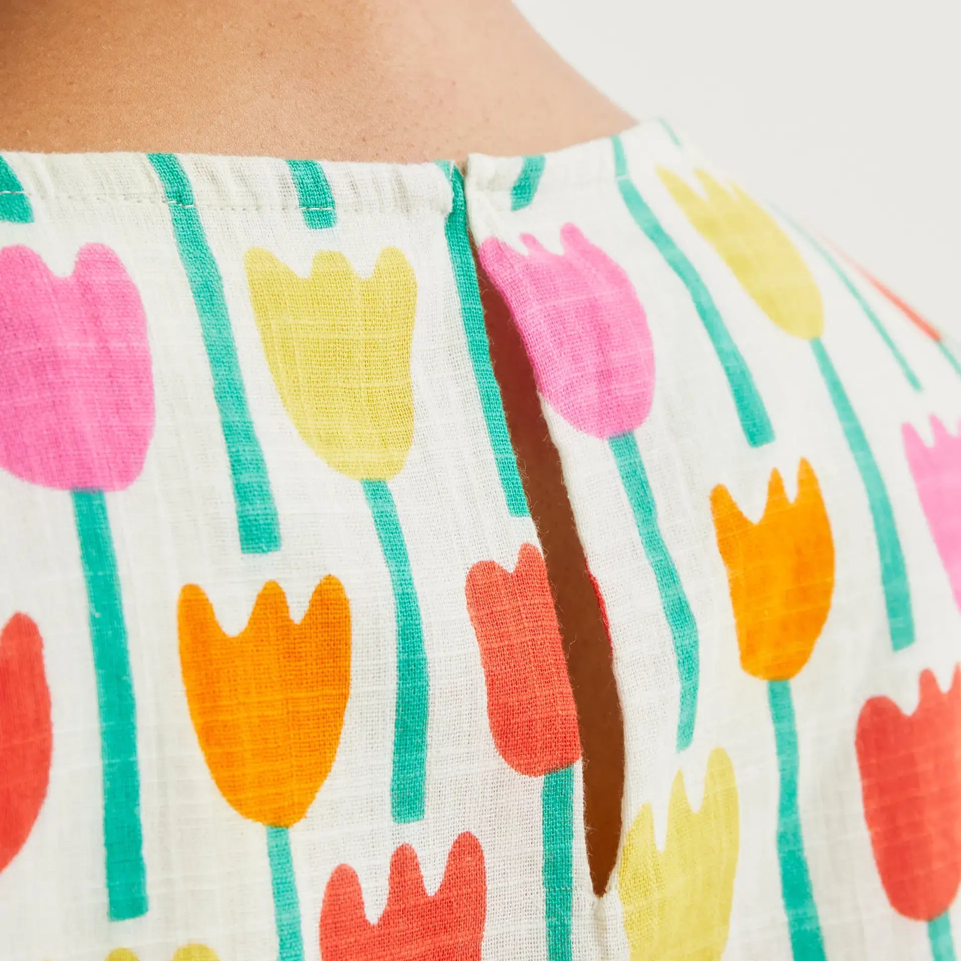 Vestido corto con estampado Tulipa