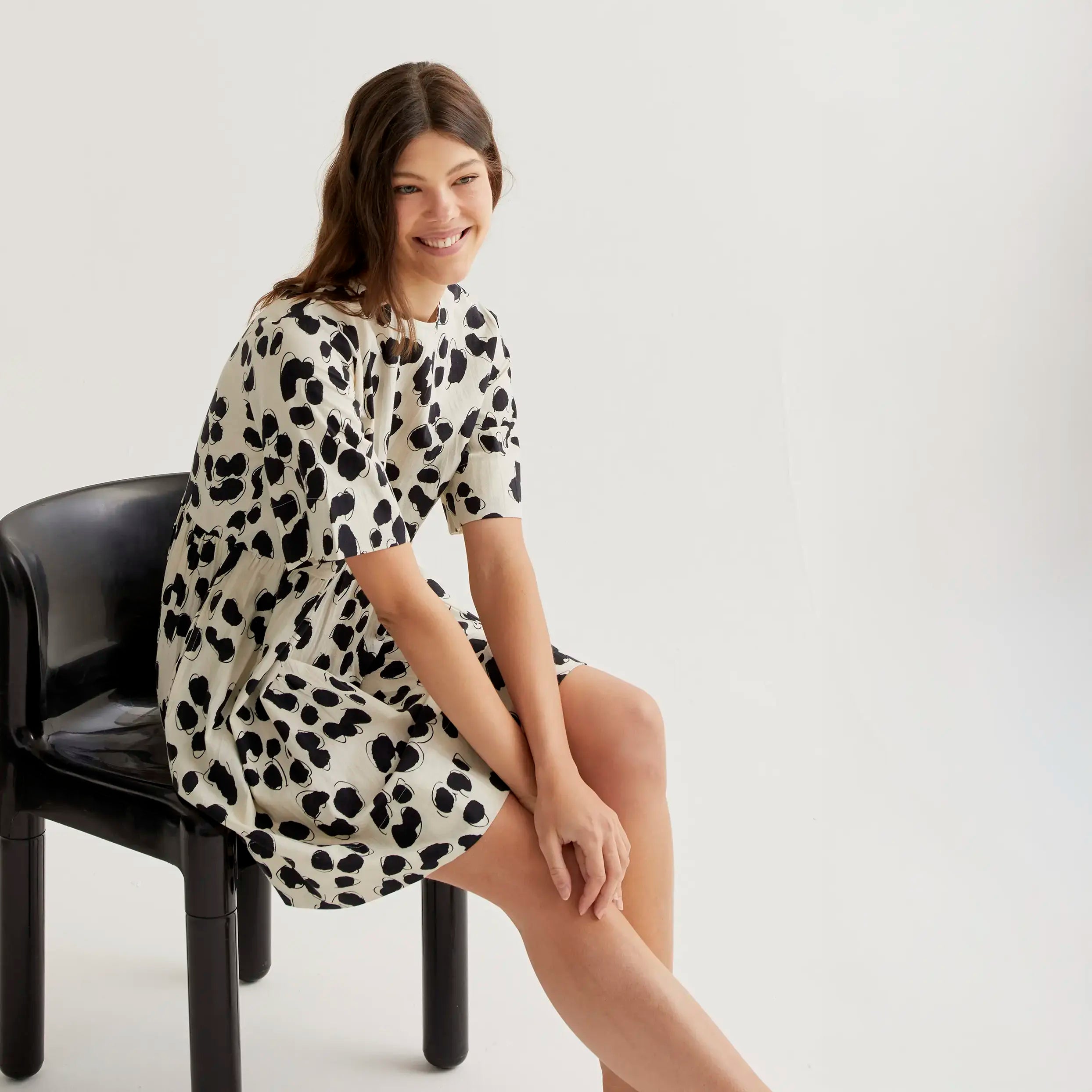 Vestido corto con estampado Dalmatian