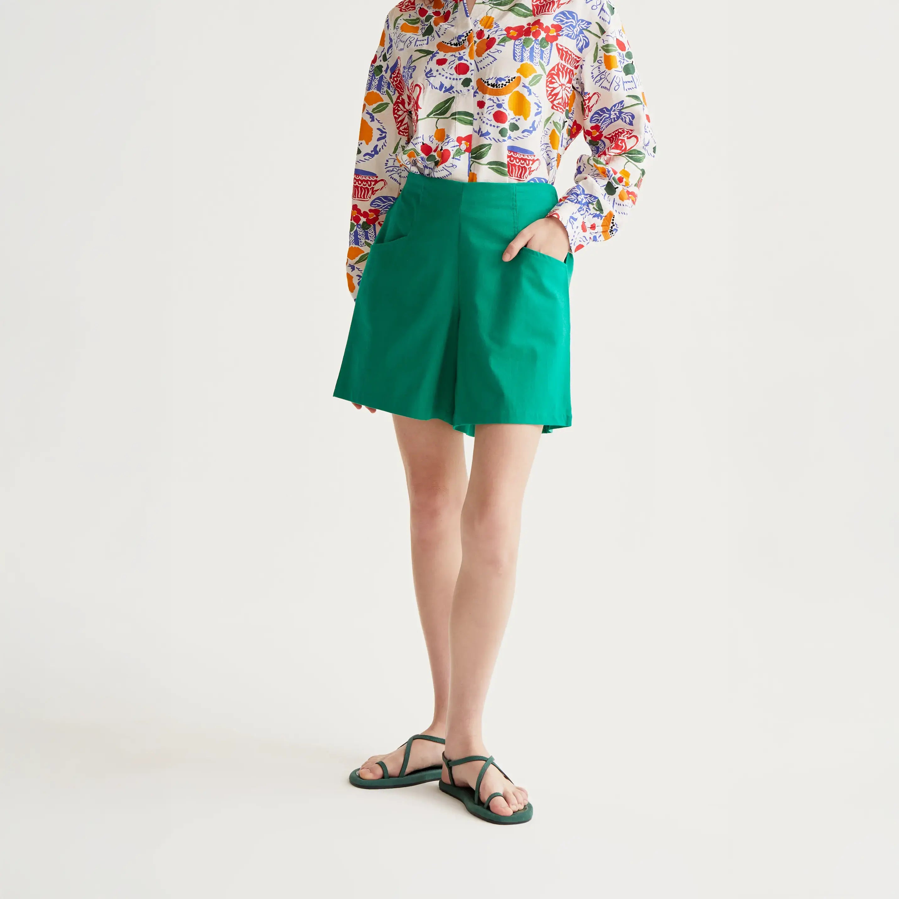 Shorts 100% algodón verde