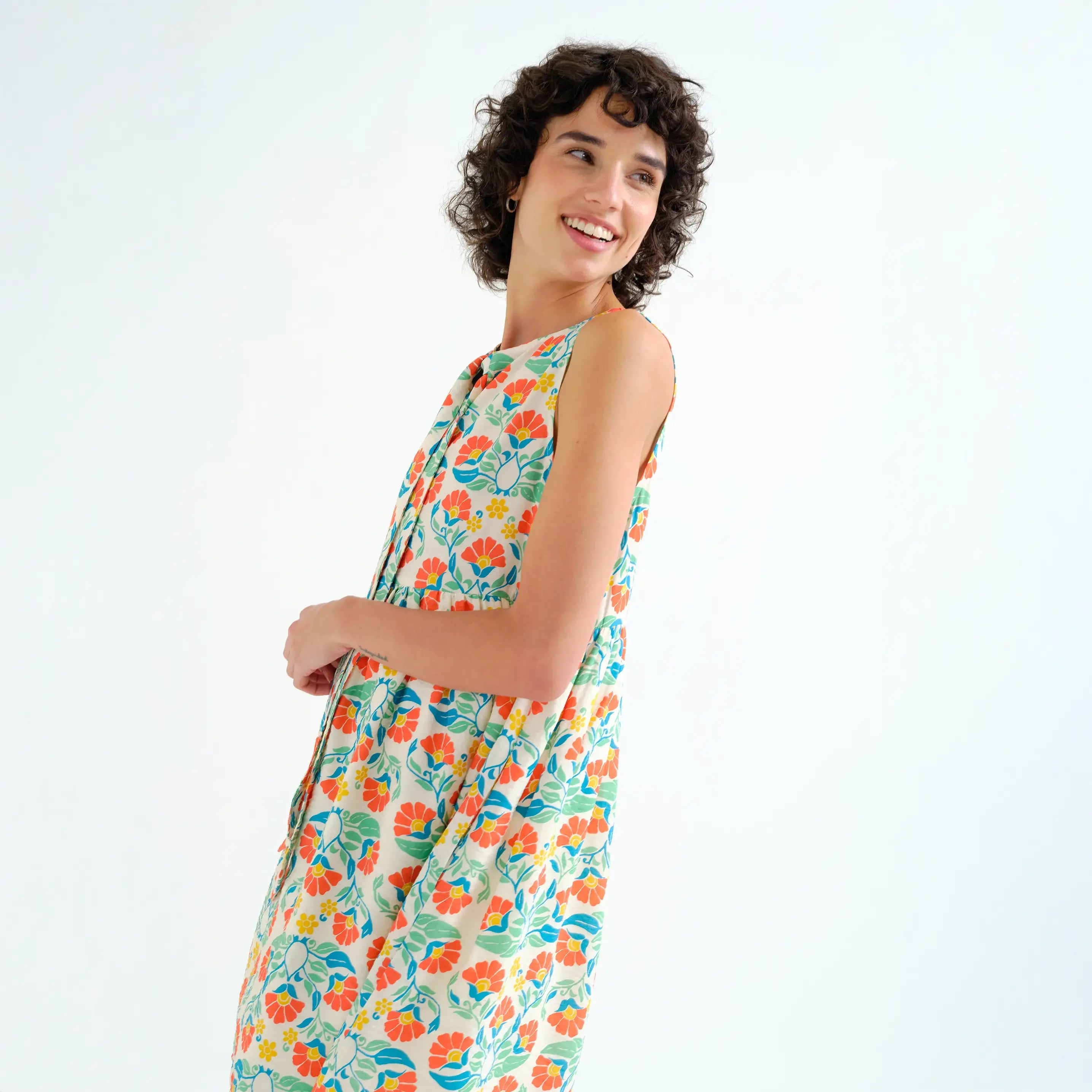 Vestido corto con estampado Small Royal