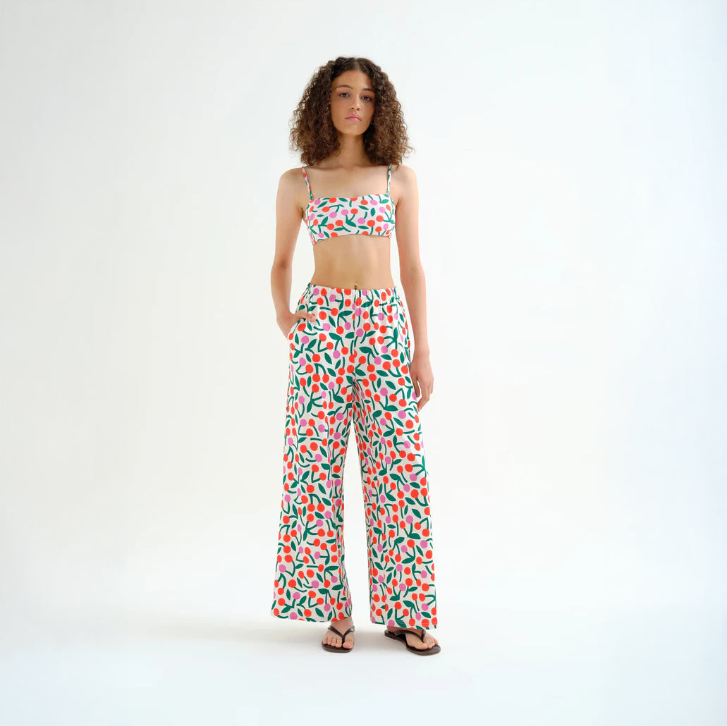 Pantalón con estampado Guinda