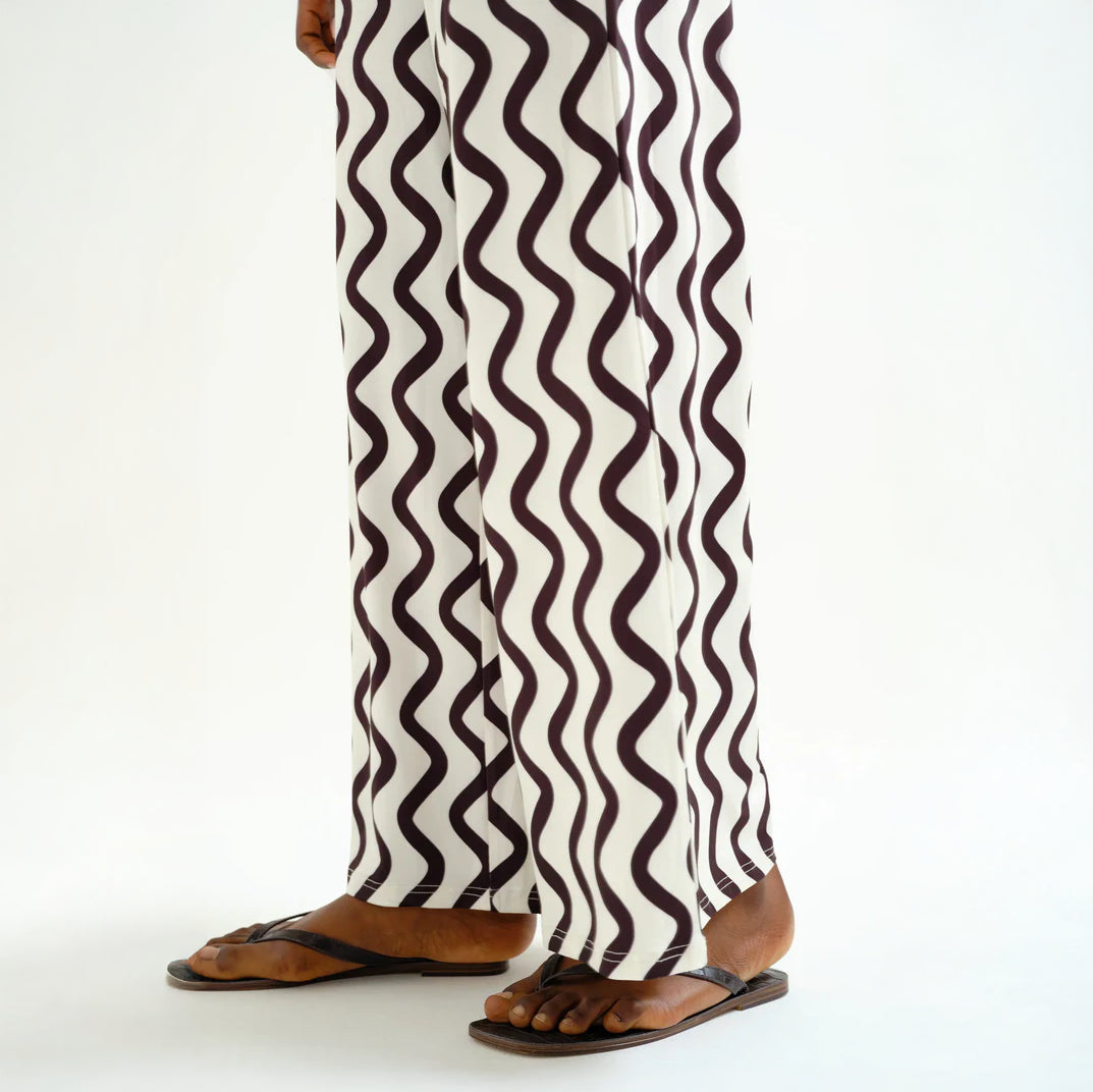 Pantalón con estampado Wave Black & White