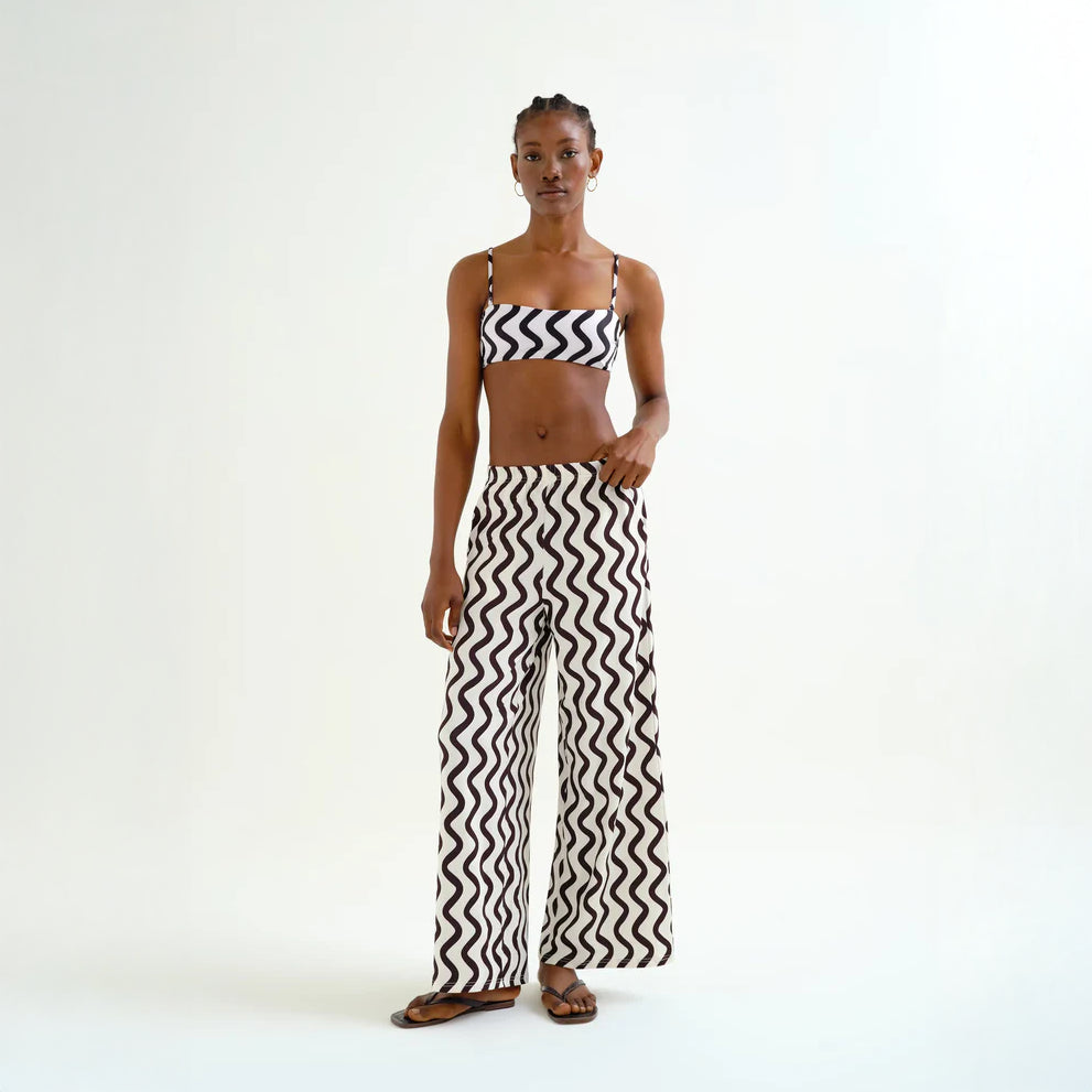 Pantalón con estampado Wave Black & White