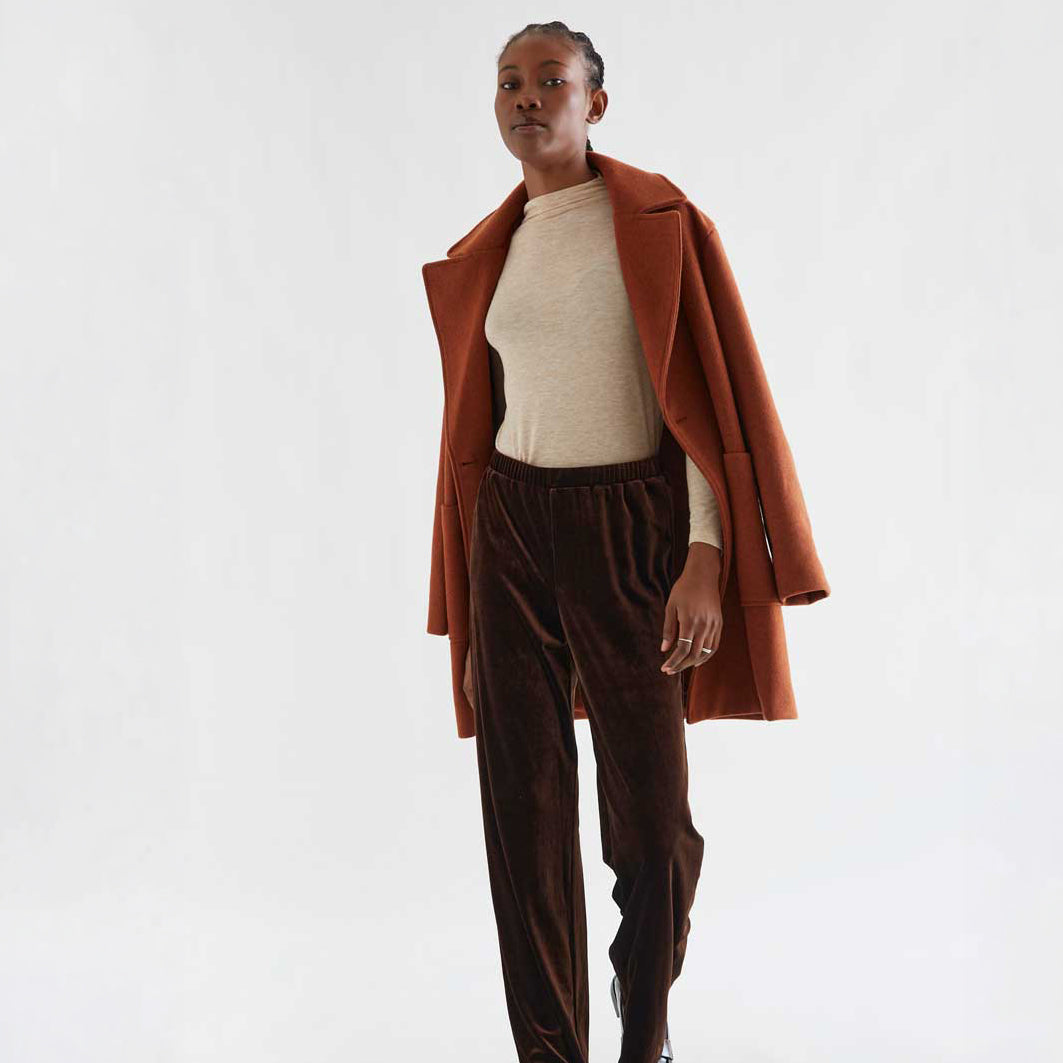 Pantalón de Terciopelo Marrón Chocolate Pernera Ancha