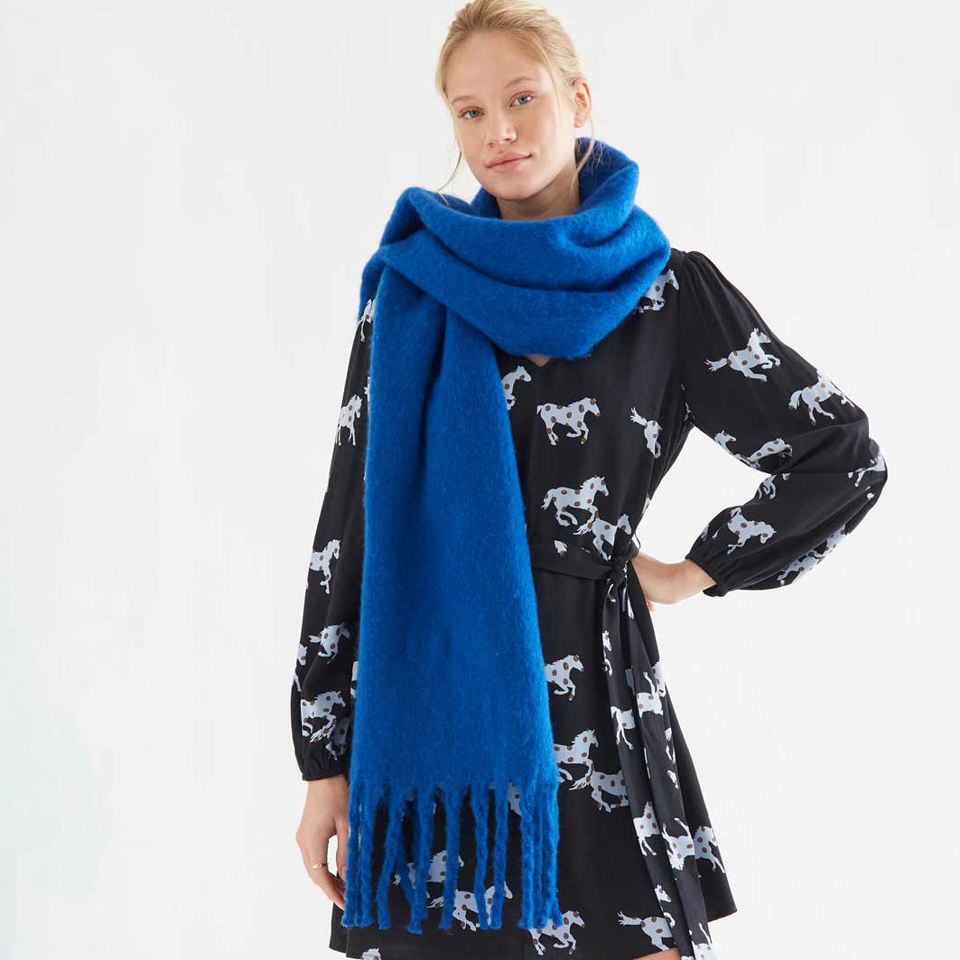 Vestido Corto Cruzado con Lazada Estampado Horse
