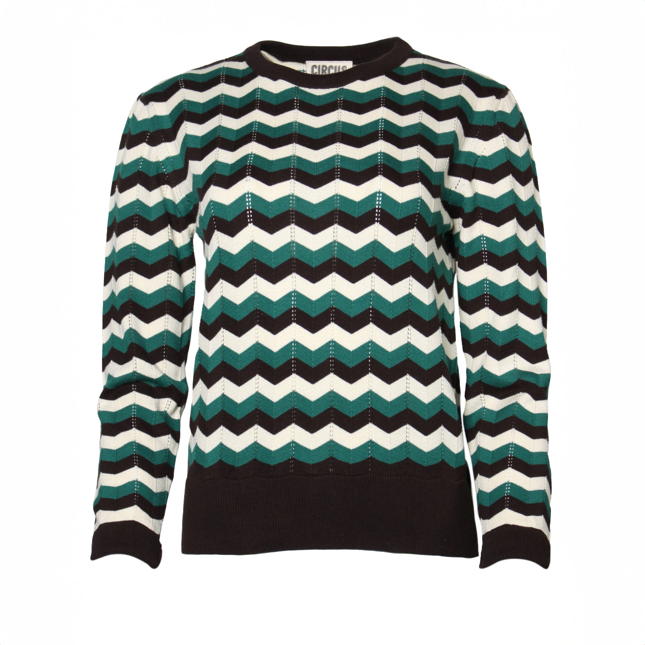 Jersey Zigzag Verde y Marrón Oscuro