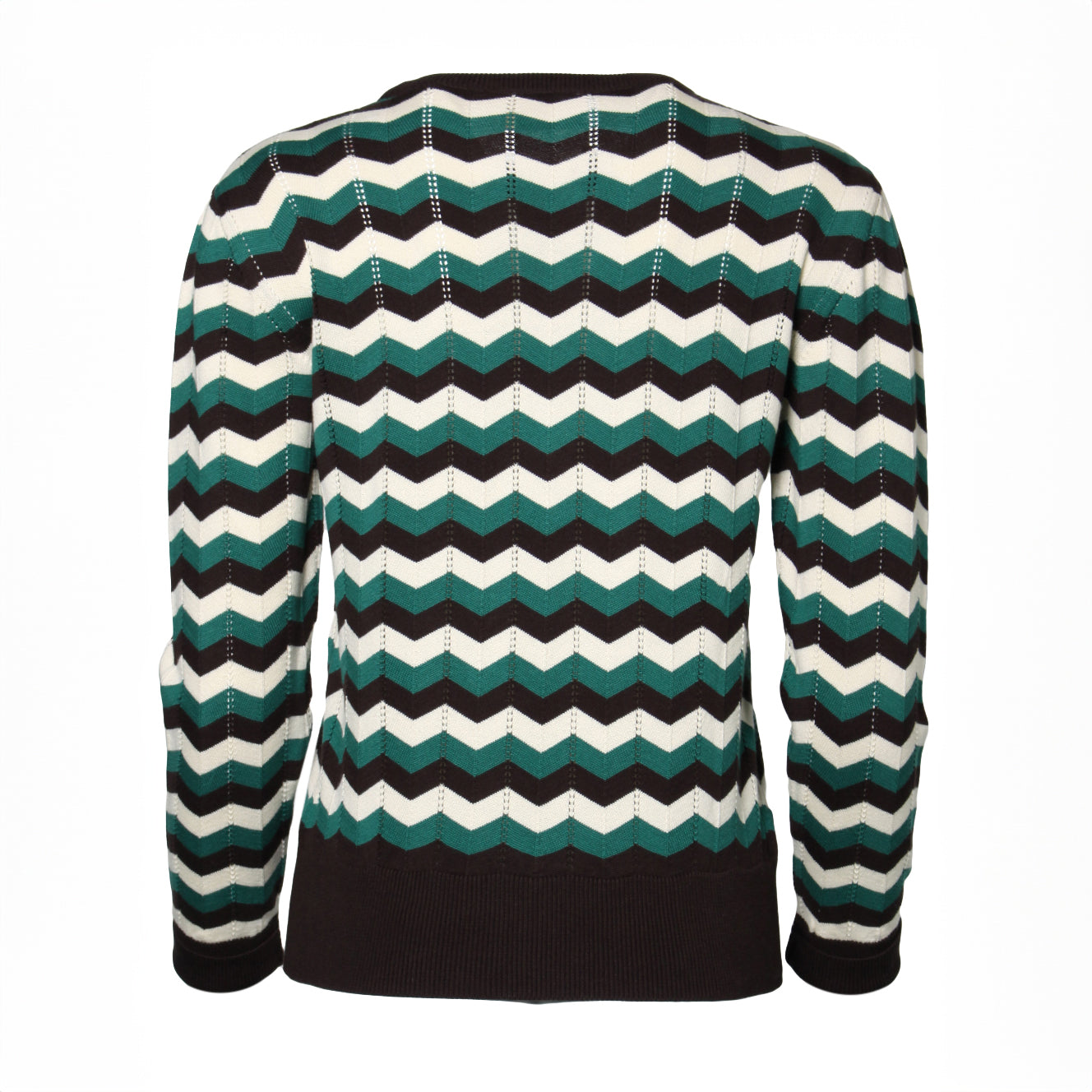 Jersey Zigzag Verde y Marrón Oscuro