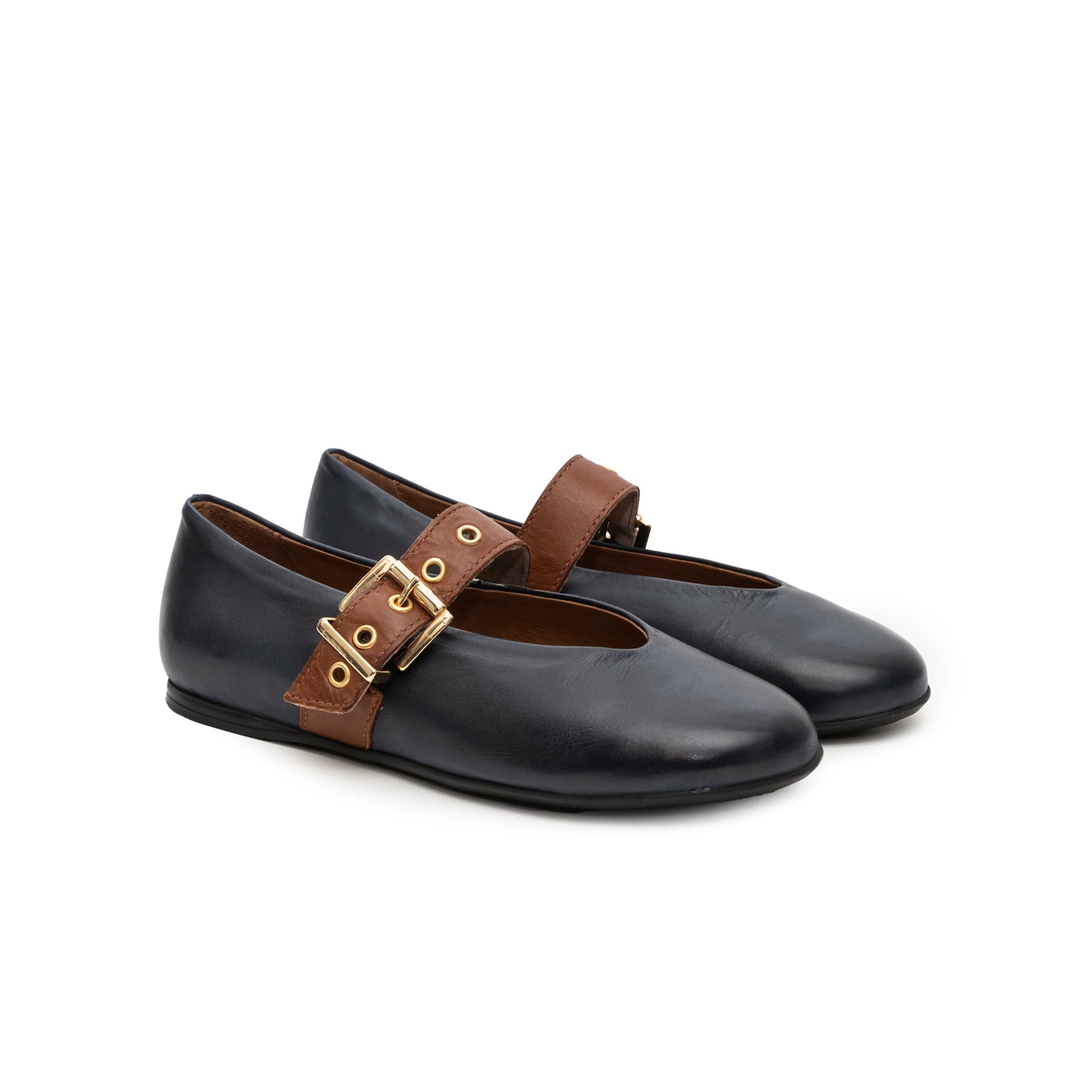 Nina azul marino y marrón