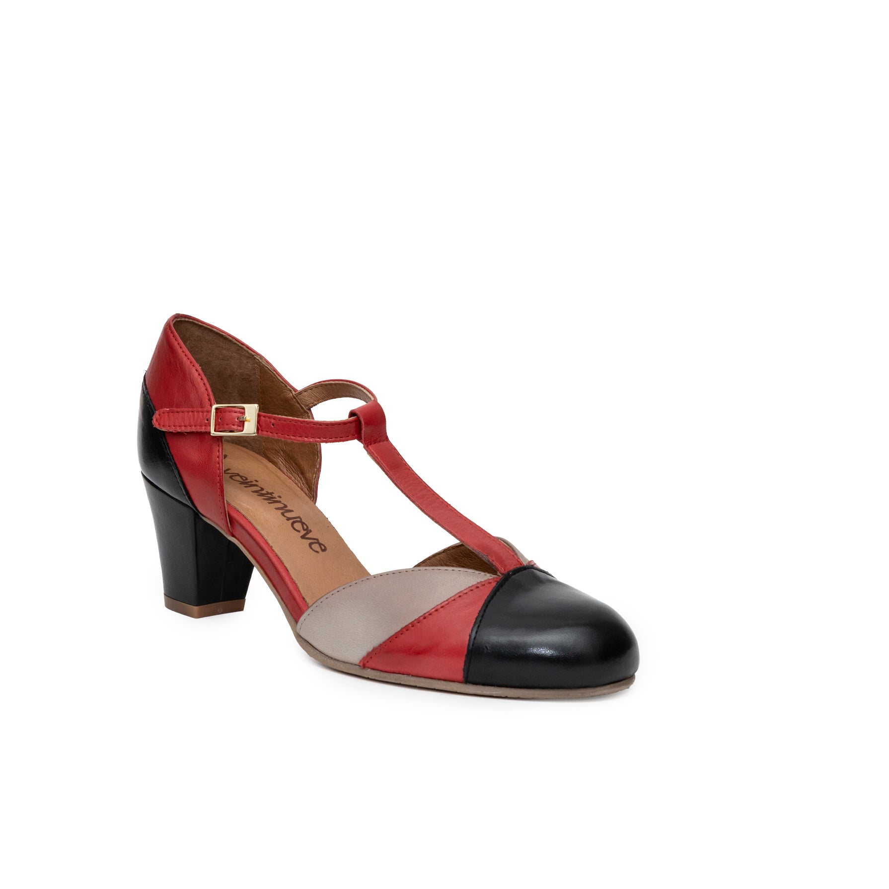 Rita negro rojo y beige