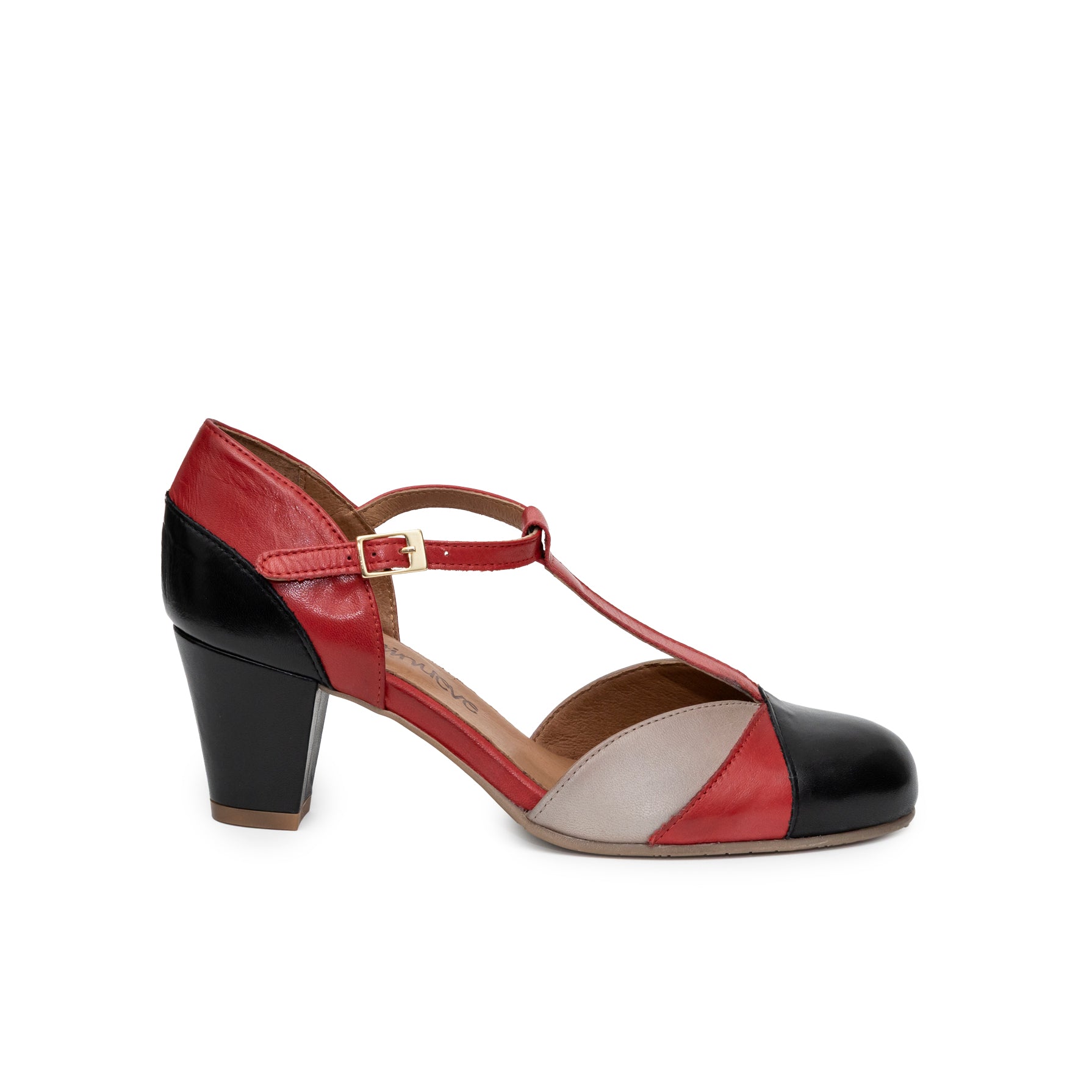 Rita negro rojo y beige