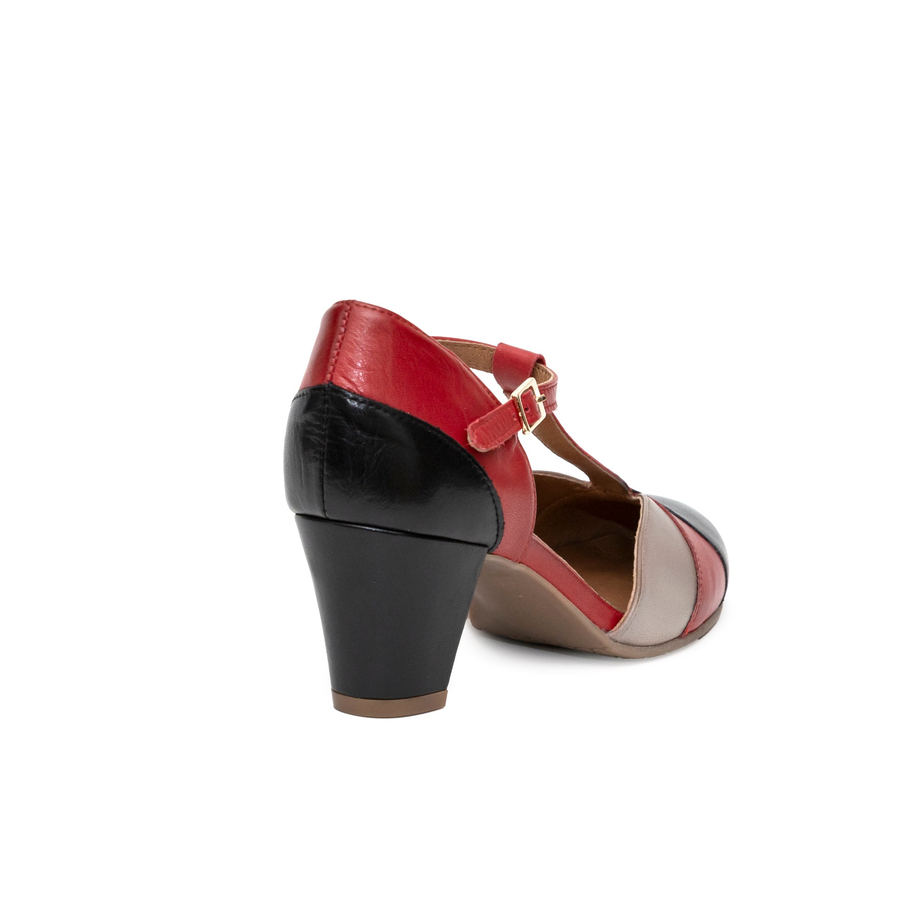 Rita negro rojo y beige
