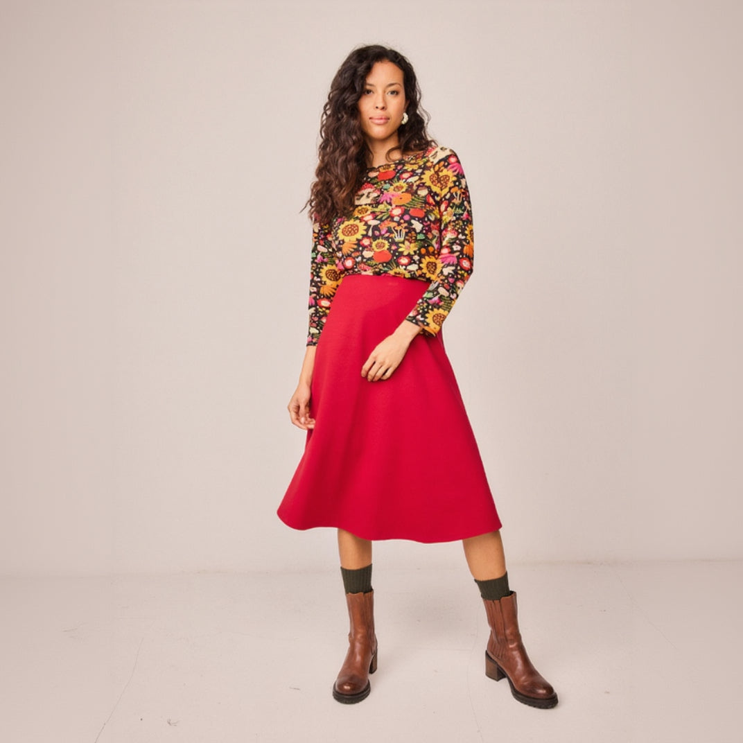 Falda Agua rojo
