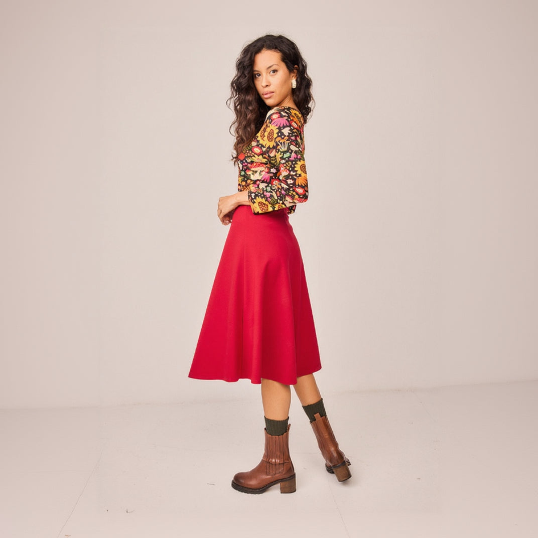 Falda Agua rojo