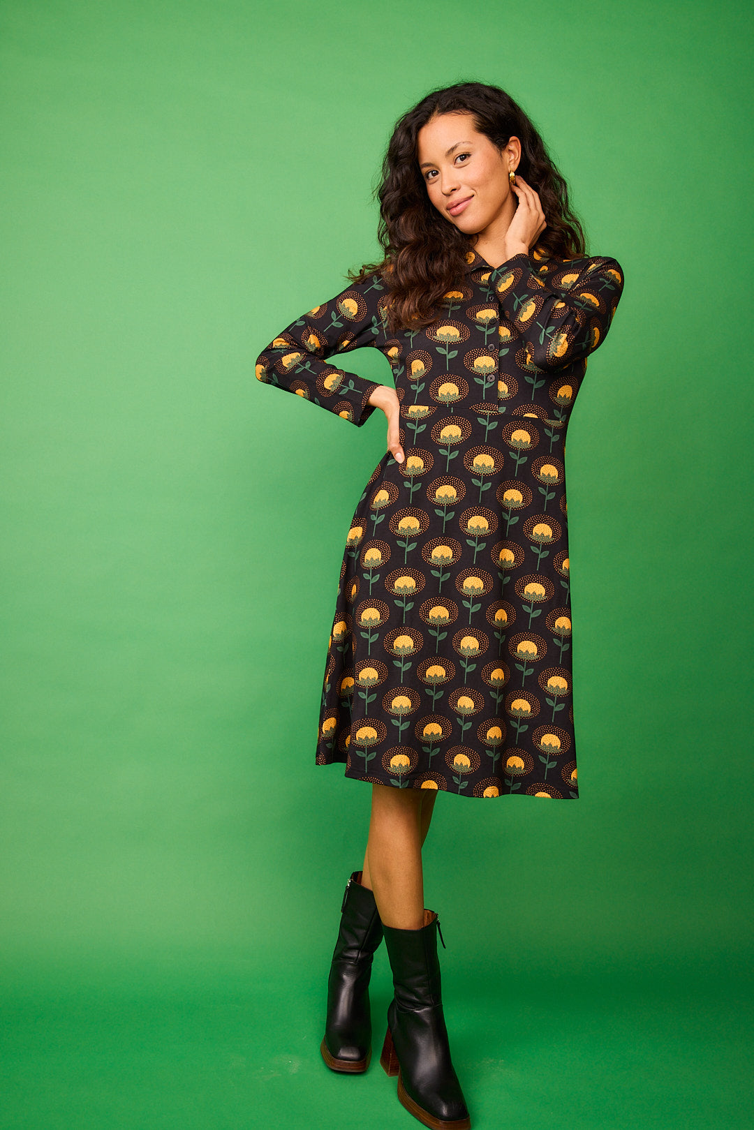 Vestido corto Duende flor amarillo