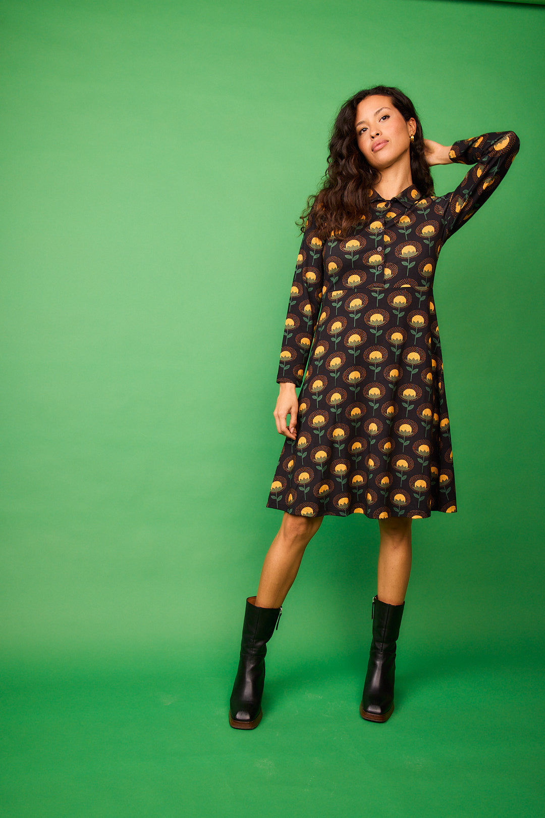 Vestido corto Duende flor amarillo