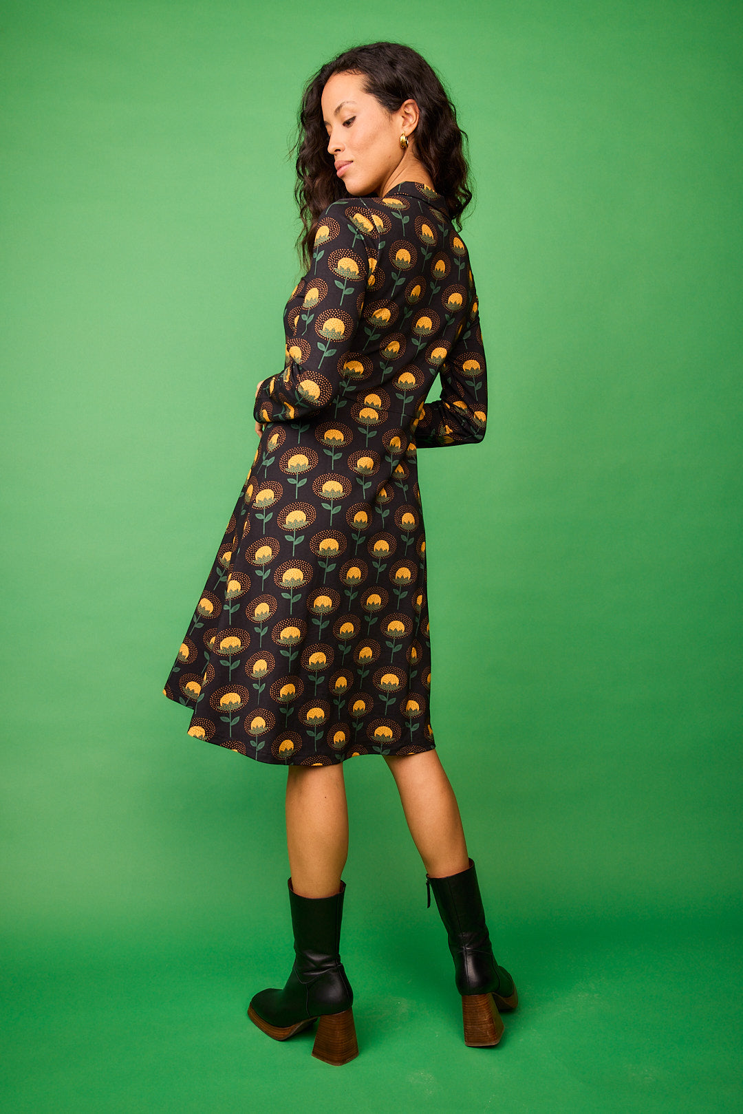 Robe courte à fleurs jaunes Elfe