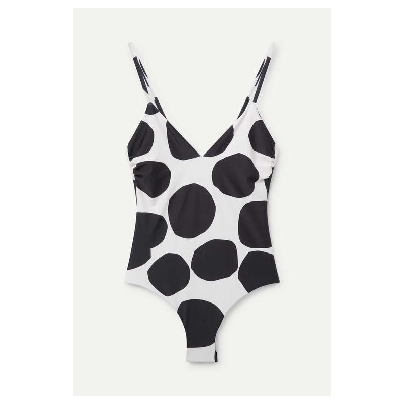 Bañador escote pico estampado Terrazo