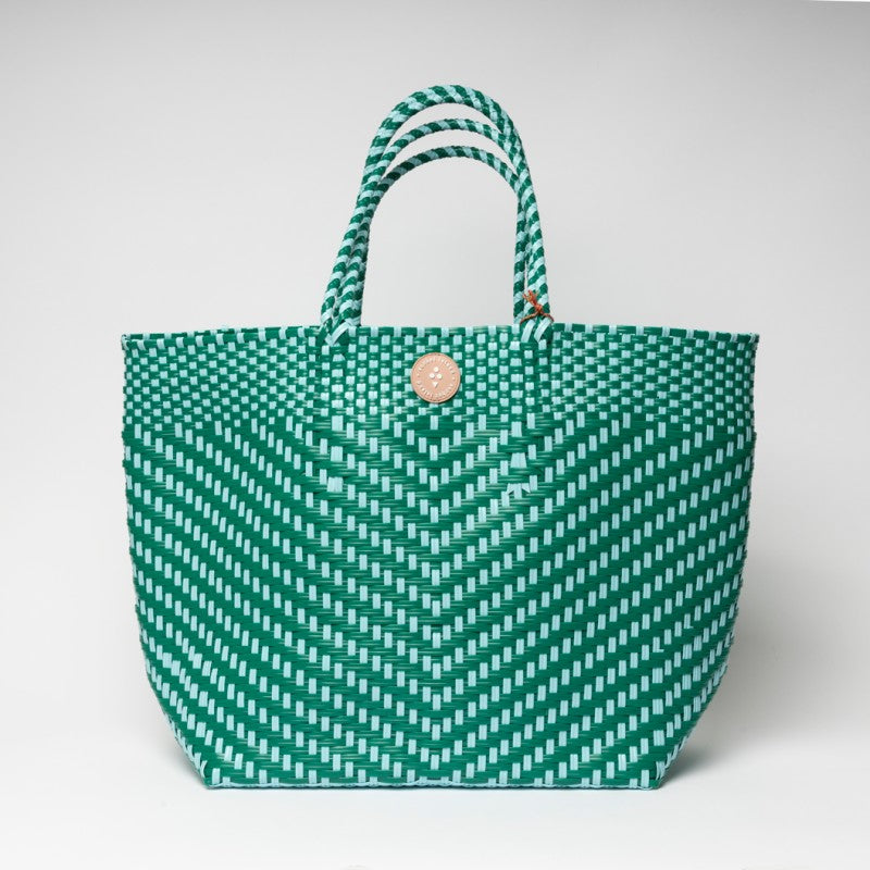 Bolso trenzado turquesa