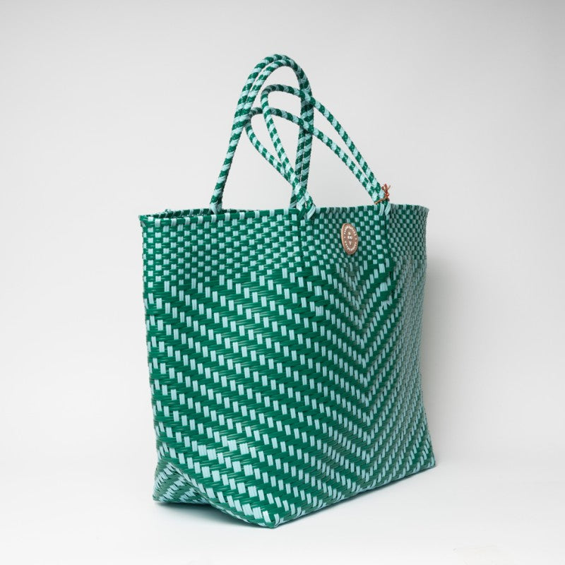 Bolso trenzado turquesa