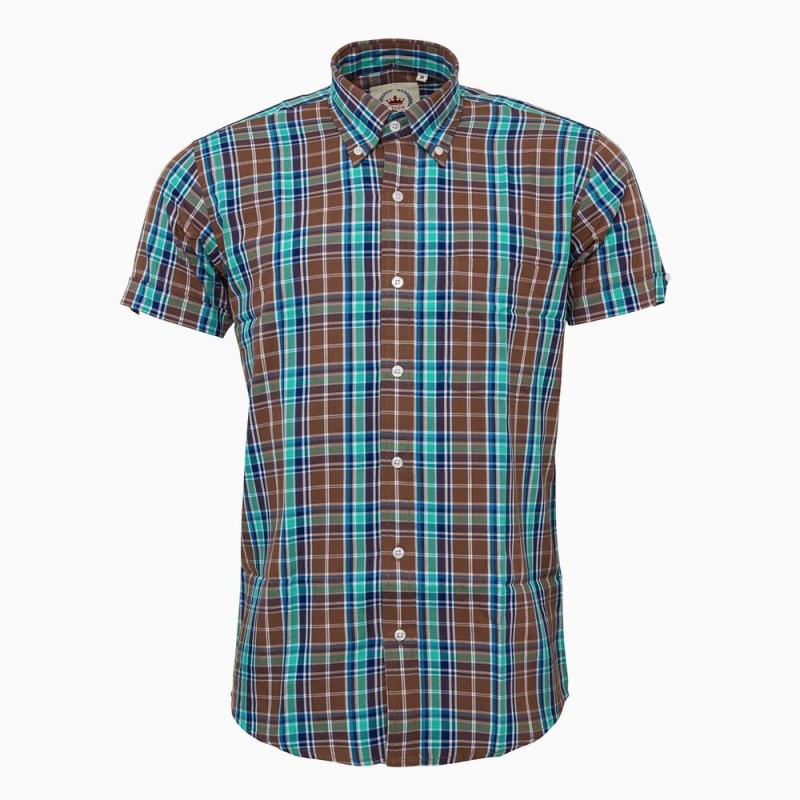 Camisa cuadros marrón Relco