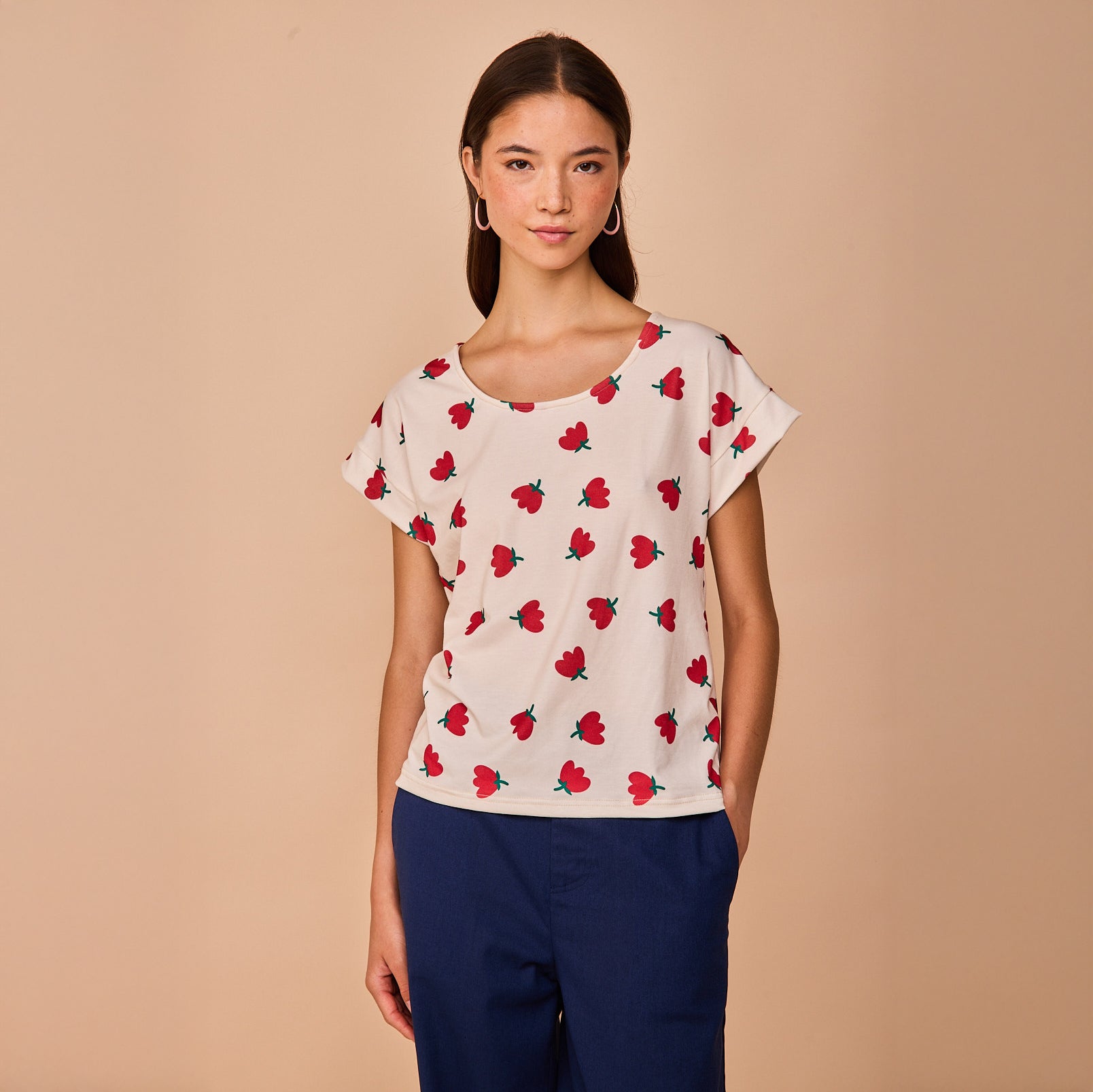 Camiseta Luaña Flor Rojo