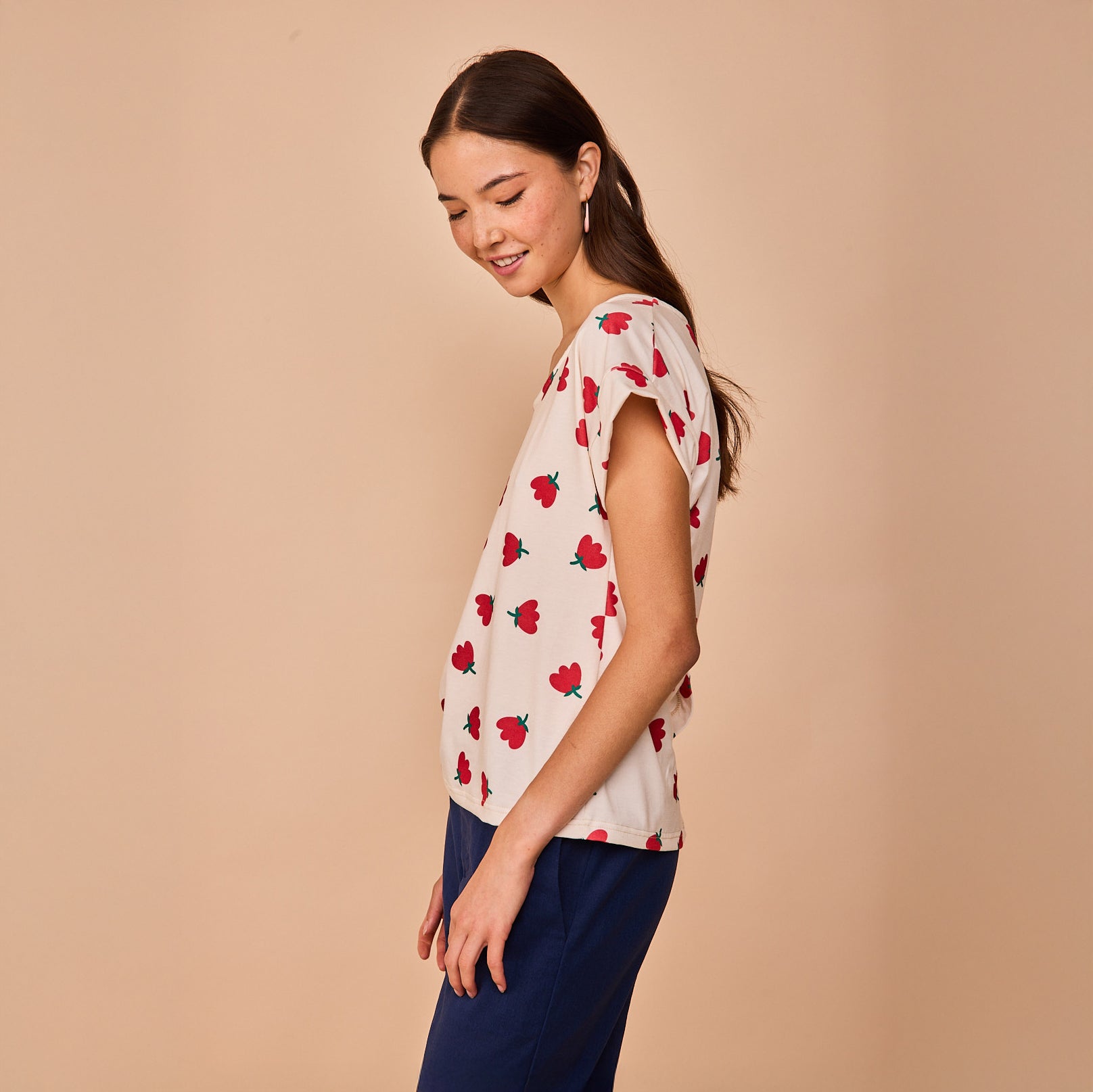 Camiseta Luaña Flor Rojo