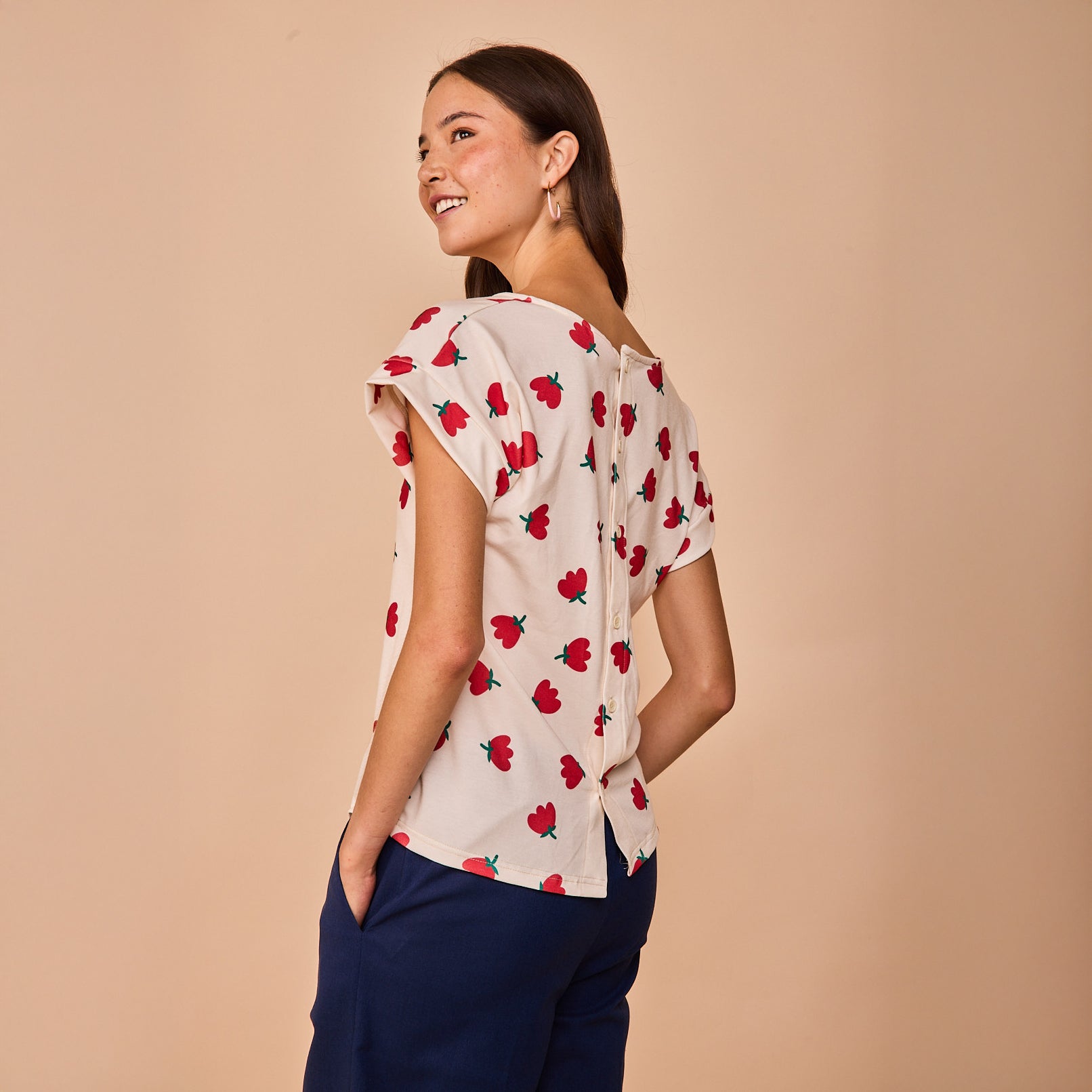 Camiseta Luaña Flor Rojo