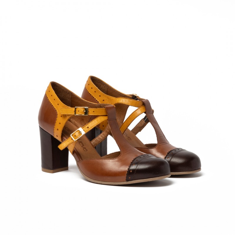 Elena Marrón Oscuro Marrón y Marrón Claro