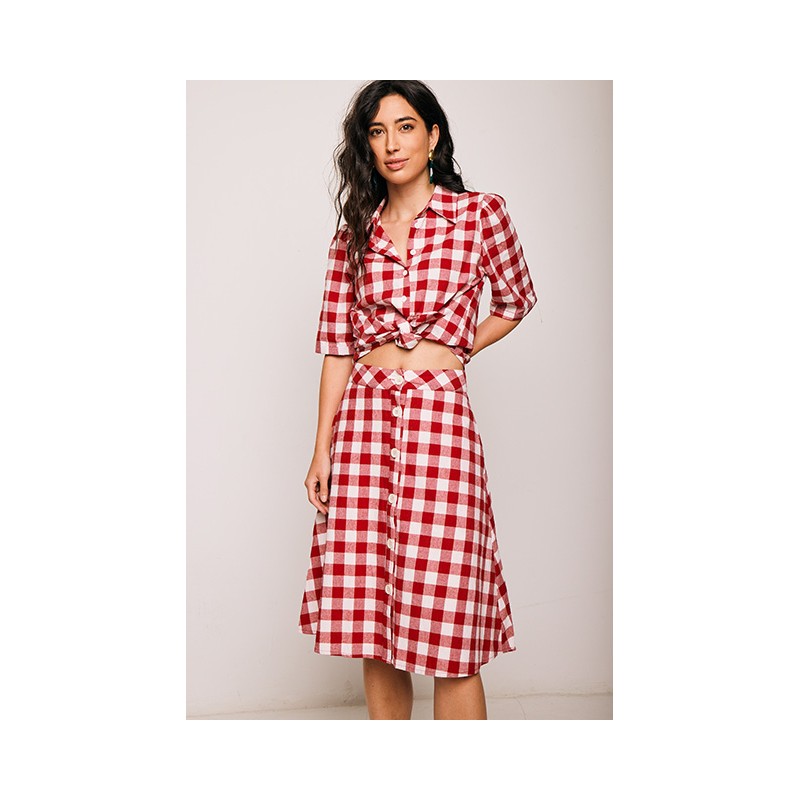 Falda San Juan vichi rojo