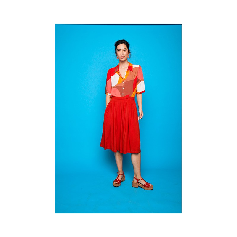 Falda el Palmar rojo