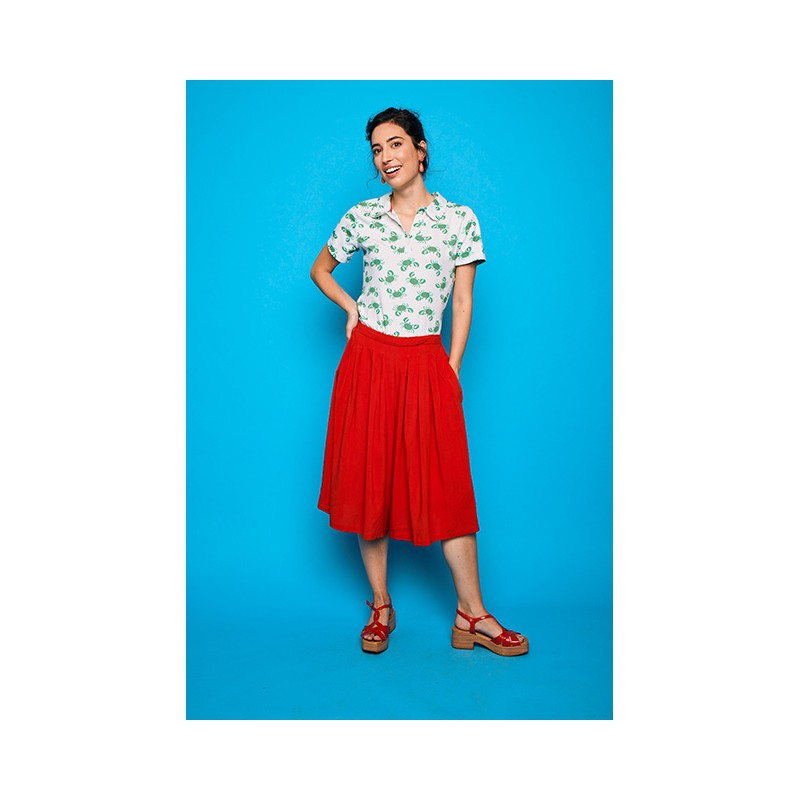 Falda el Palmar rojo