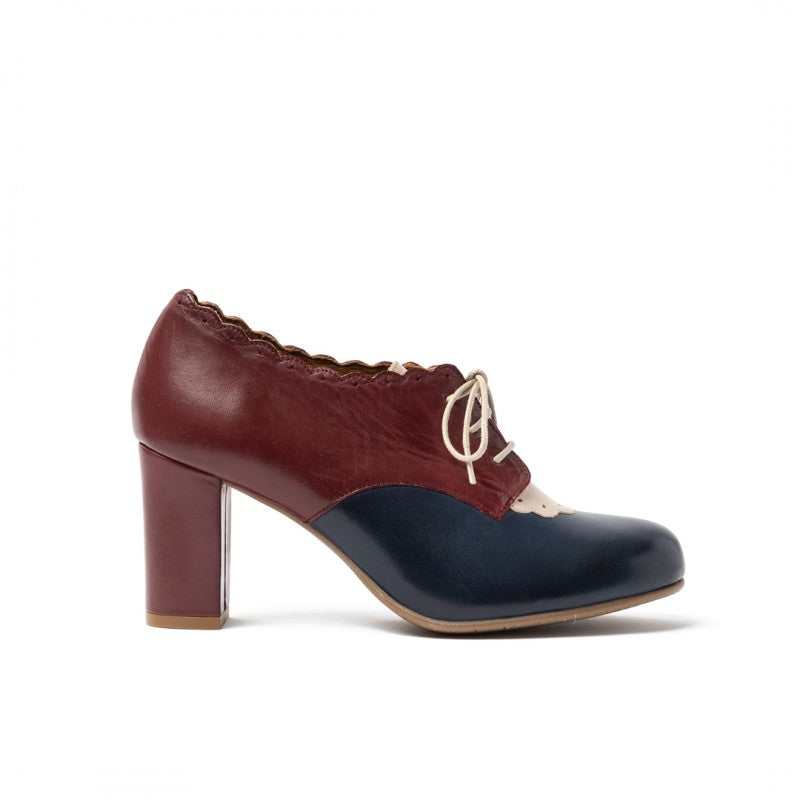 Franca burdeos y azul