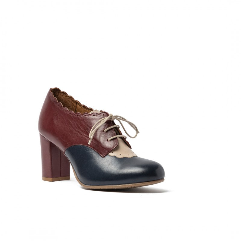 Franca burdeos y azul