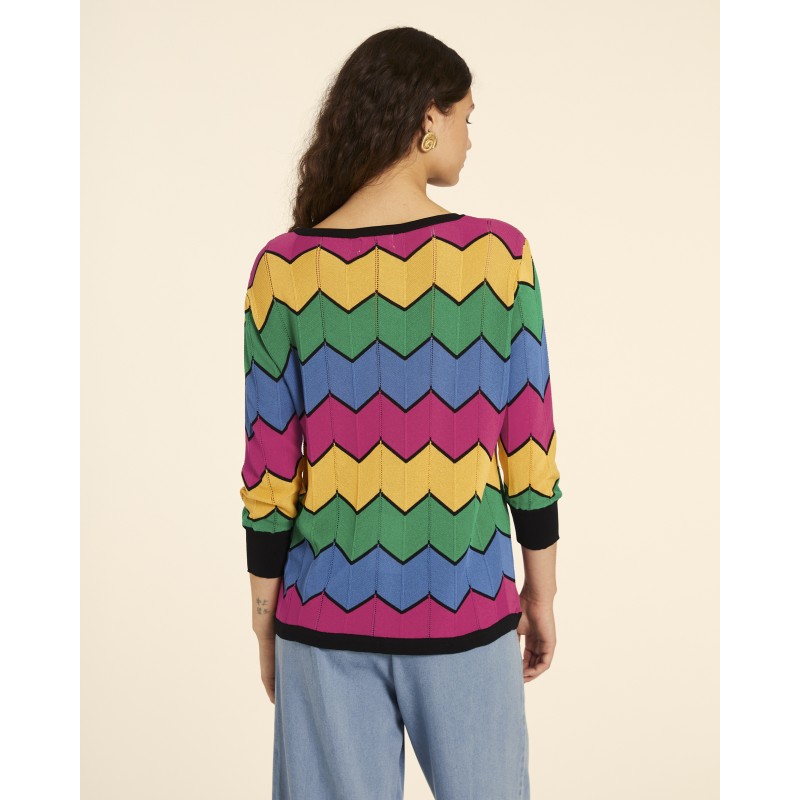 Zigzag sleeve sweater