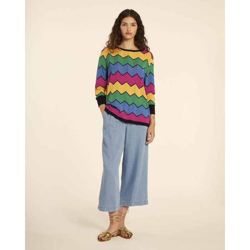 Zigzag sleeve sweater