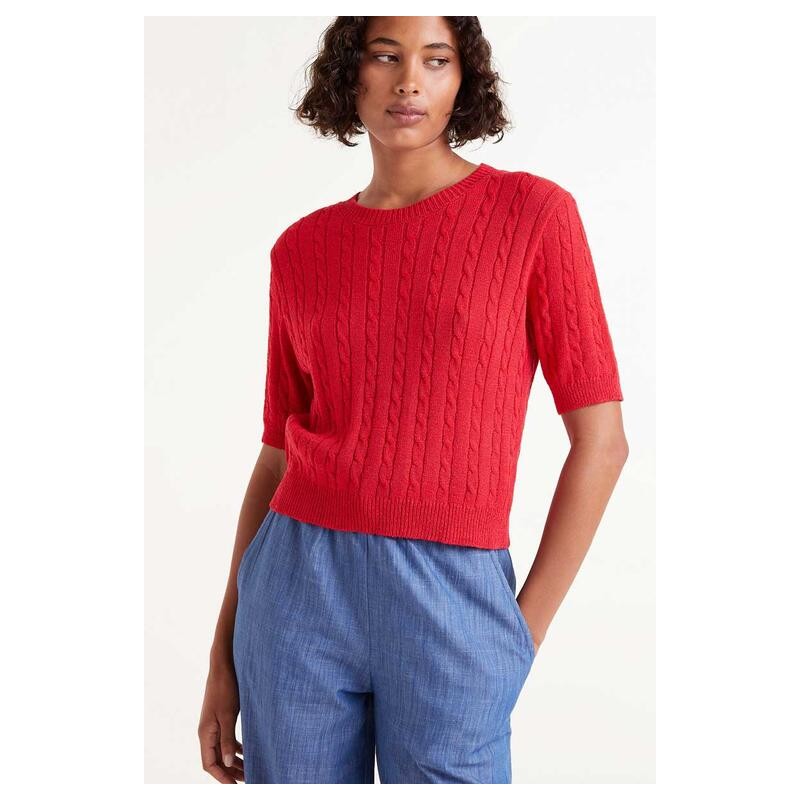 Red knitted sweater